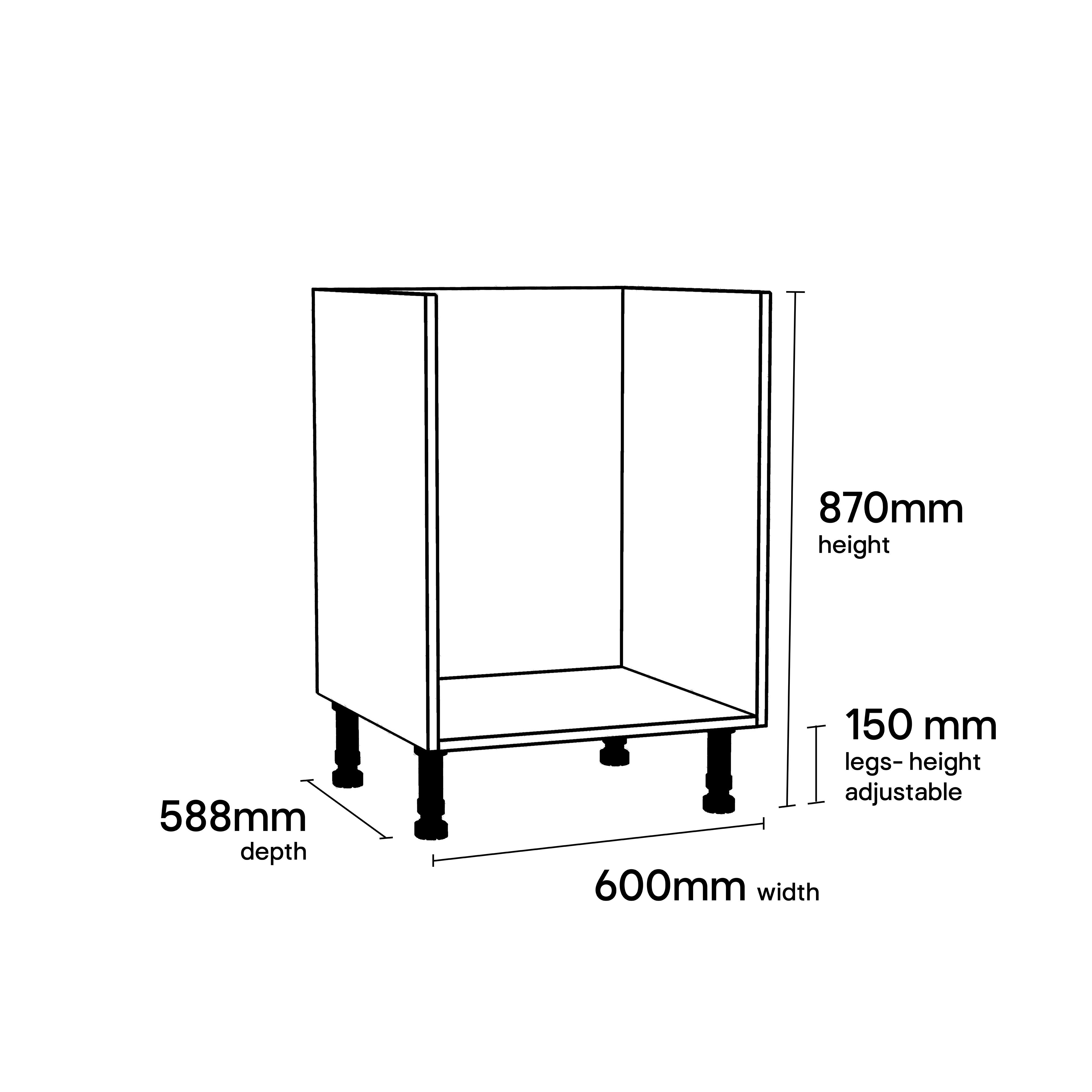 GoodHome Stevia White Base unit, (W)600mm