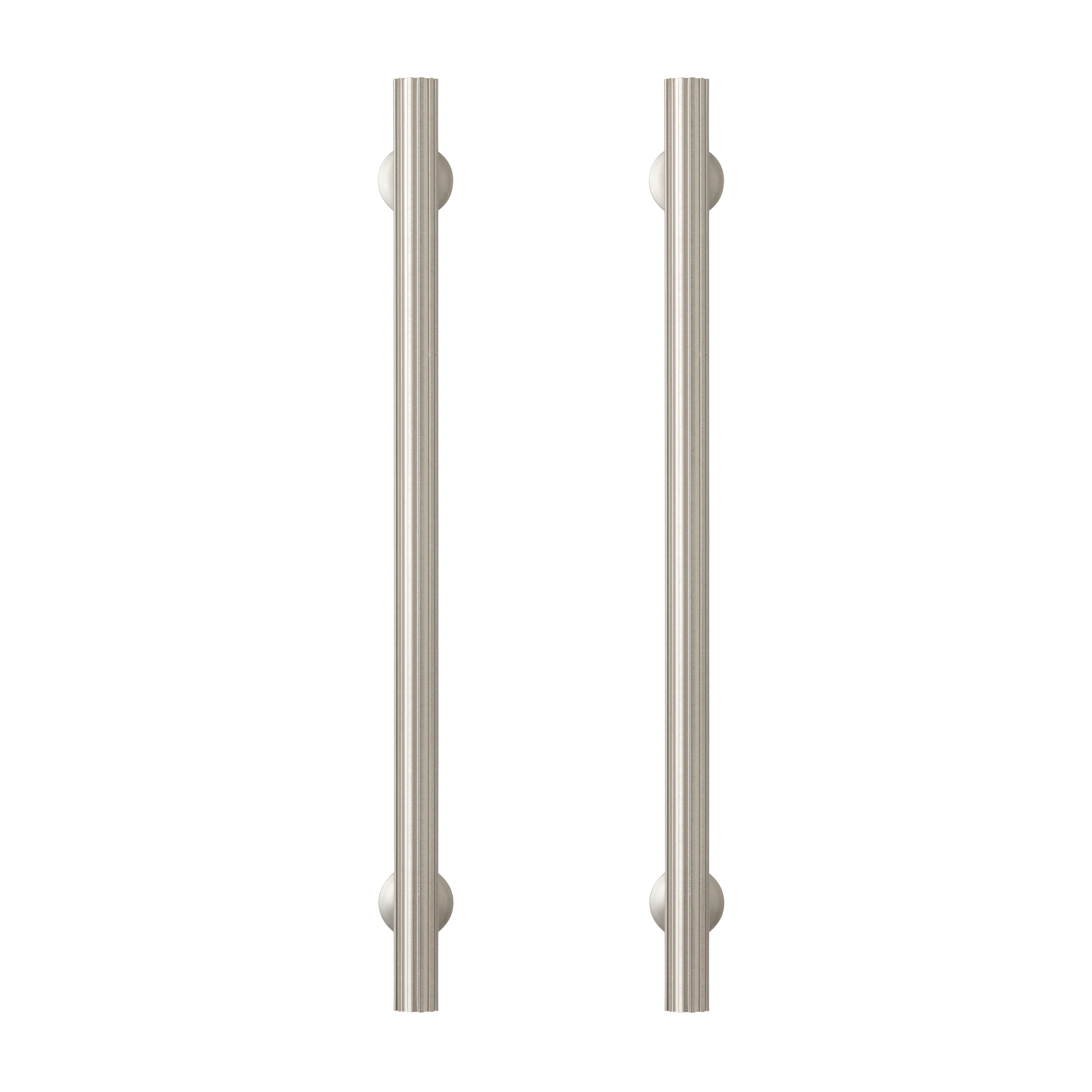 GoodHome Sumac Nickel effect Silver Kitchen cabinets Handle (L)242mm