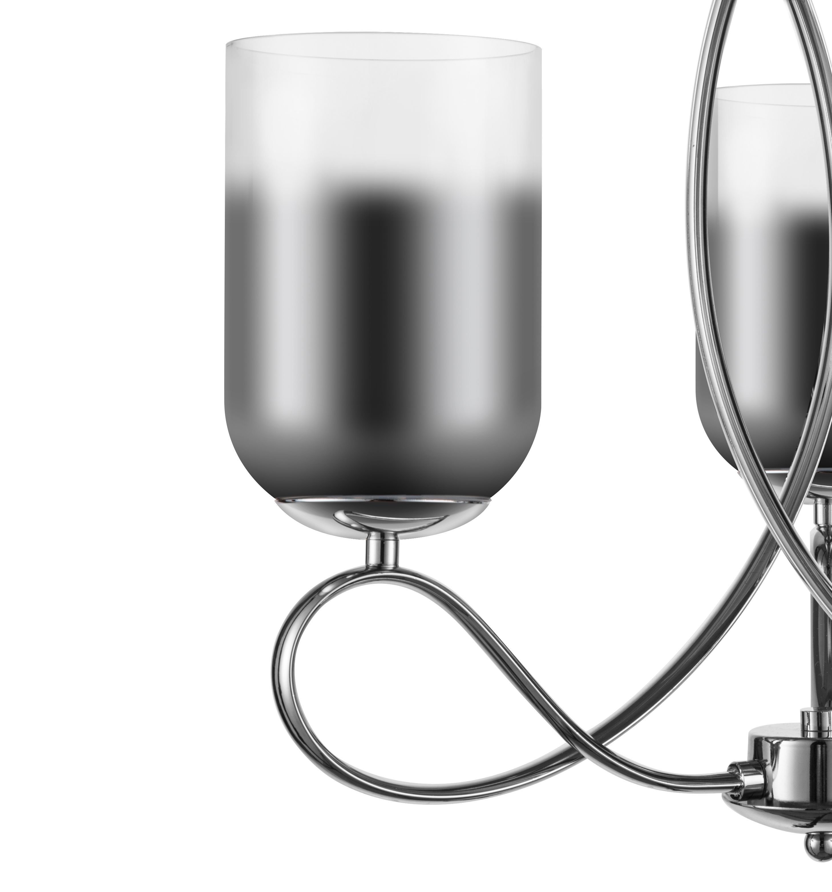 GoodHome Tadley Round Glass & metal Chrome & smoked glass effect 3 Lamp LED Ceiling light