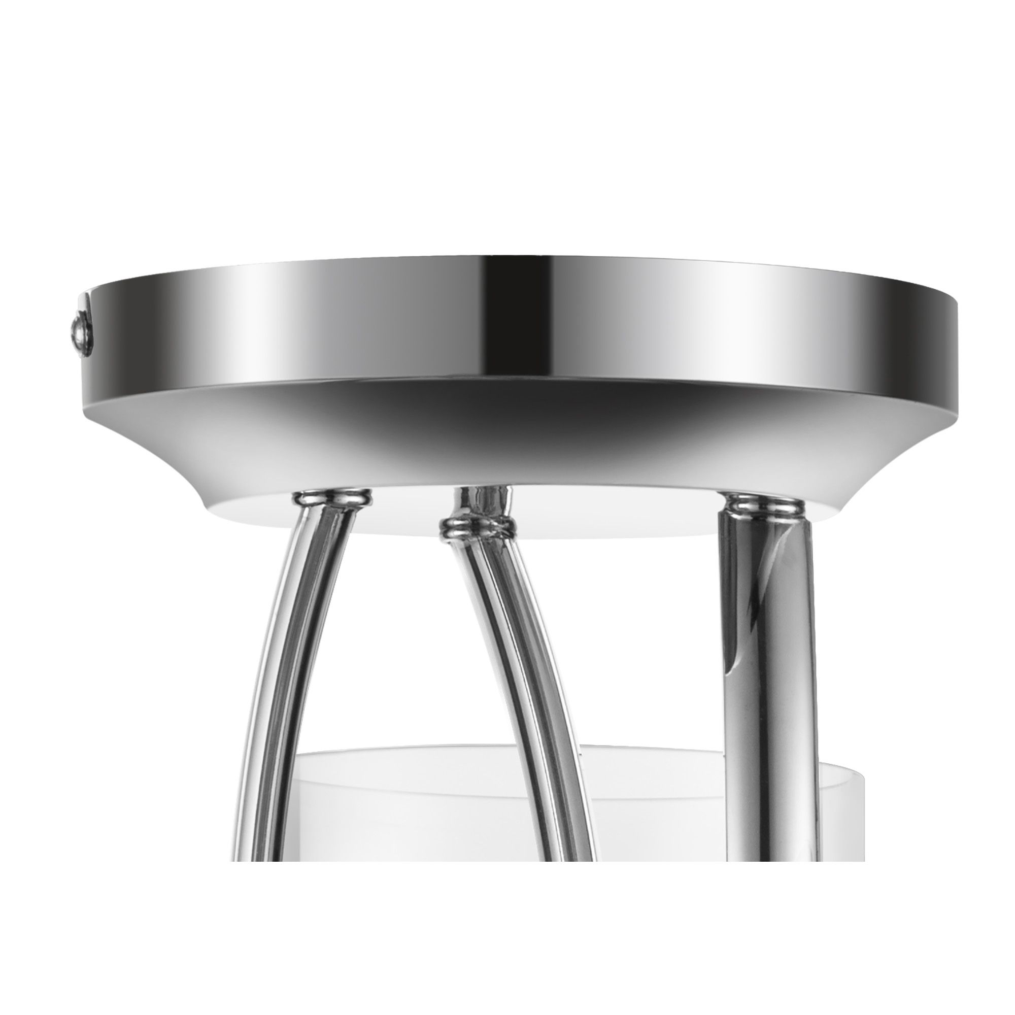GoodHome Tadley Round Glass & metal Chrome & smoked glass effect 3 Lamp LED Ceiling light