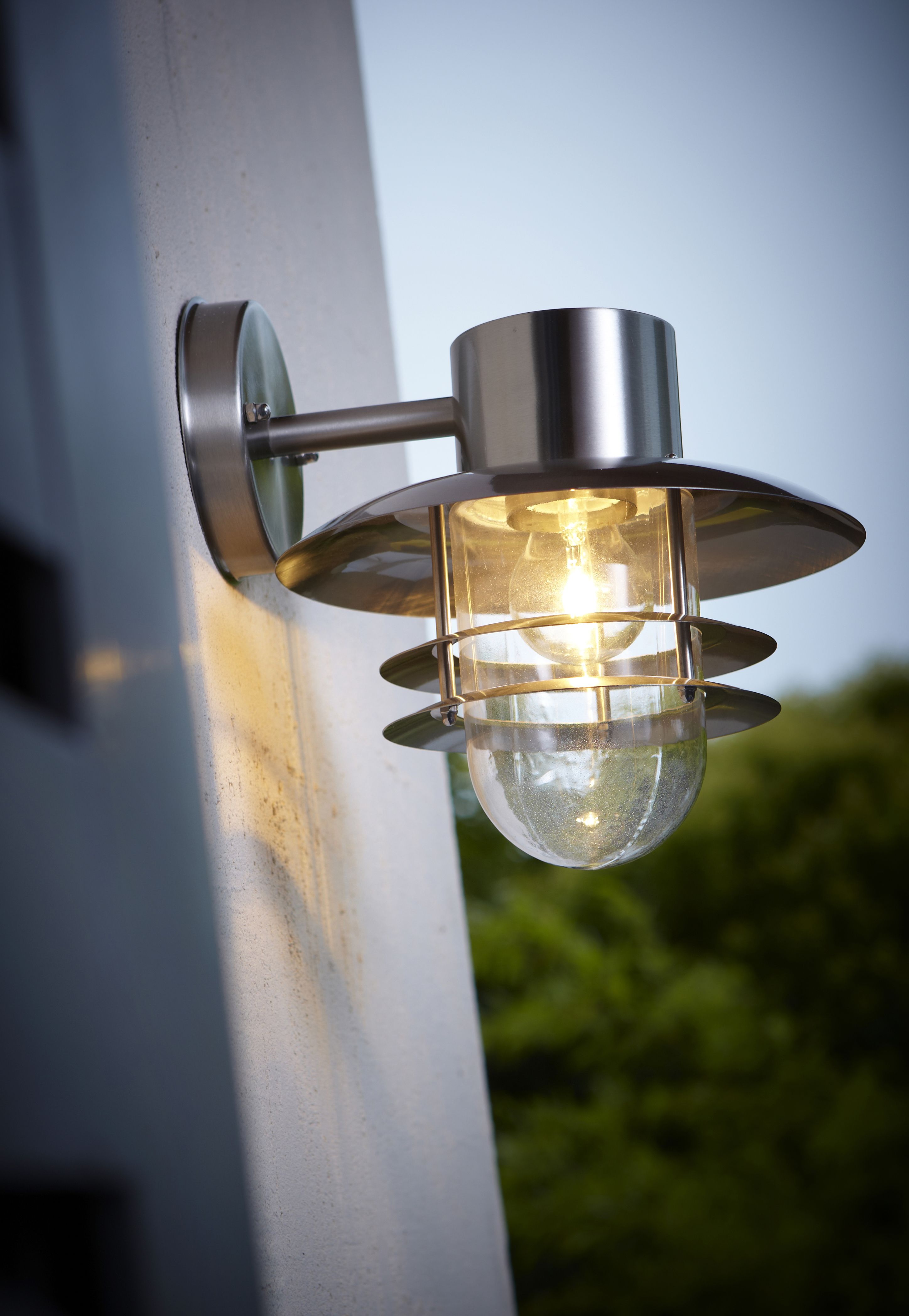 GoodHome Tanakee Stainless steel Mains-powered Outdoor Wall light