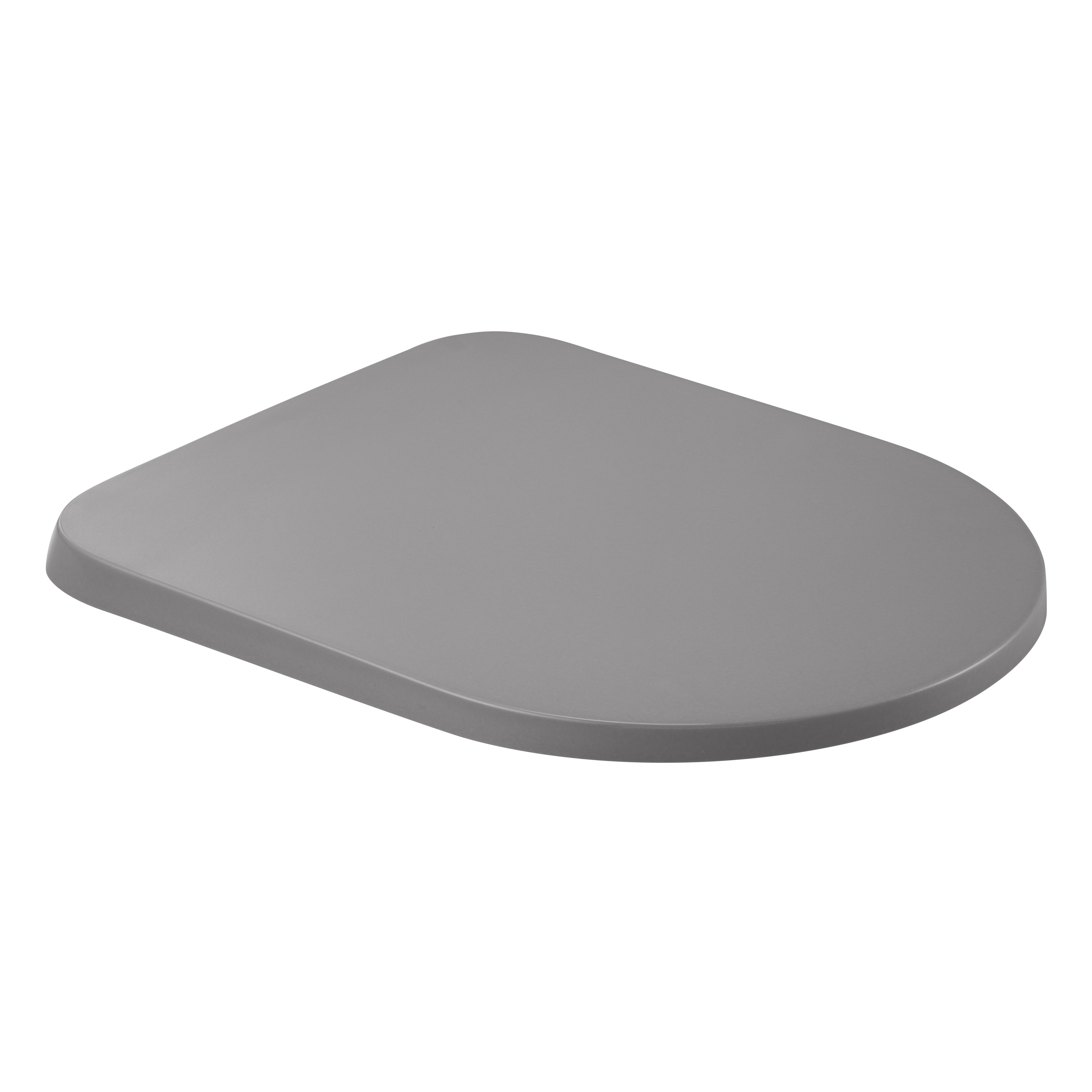 GoodHome Tanaro Grey D-shaped Soft close Toilet seat