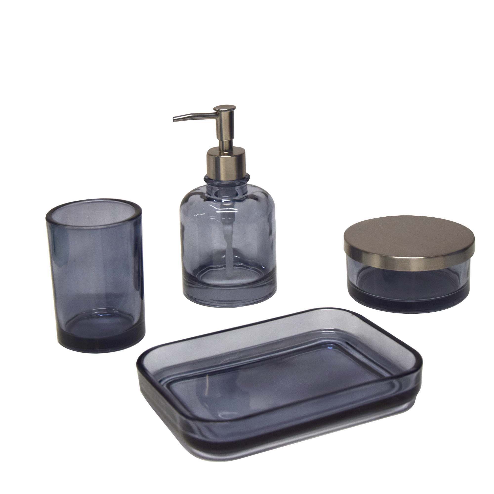 GoodHome Tanera Blue Glass Freestanding Soap dispenser