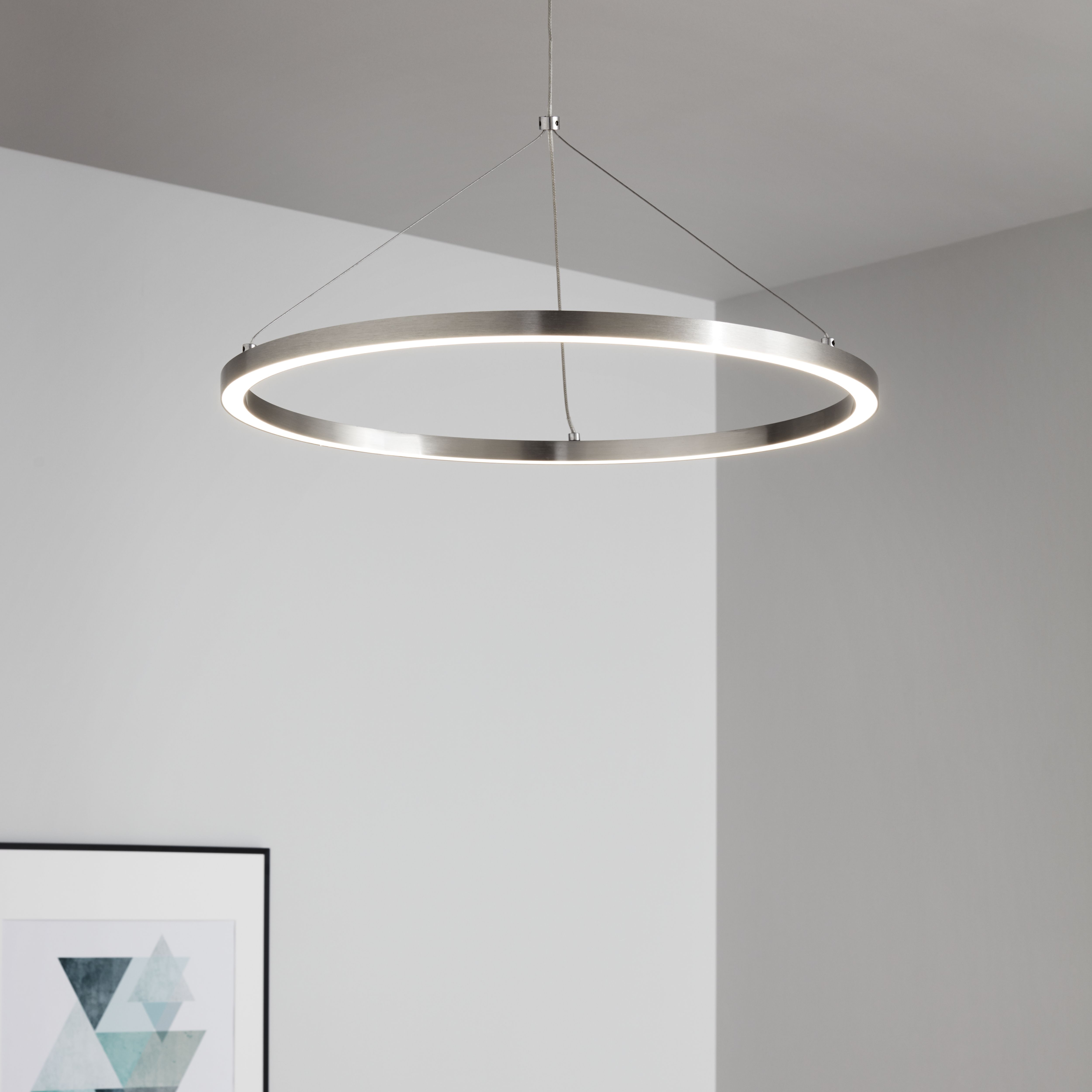 GoodHome Taphao Chrome effect LED Pendant ceiling light Dia