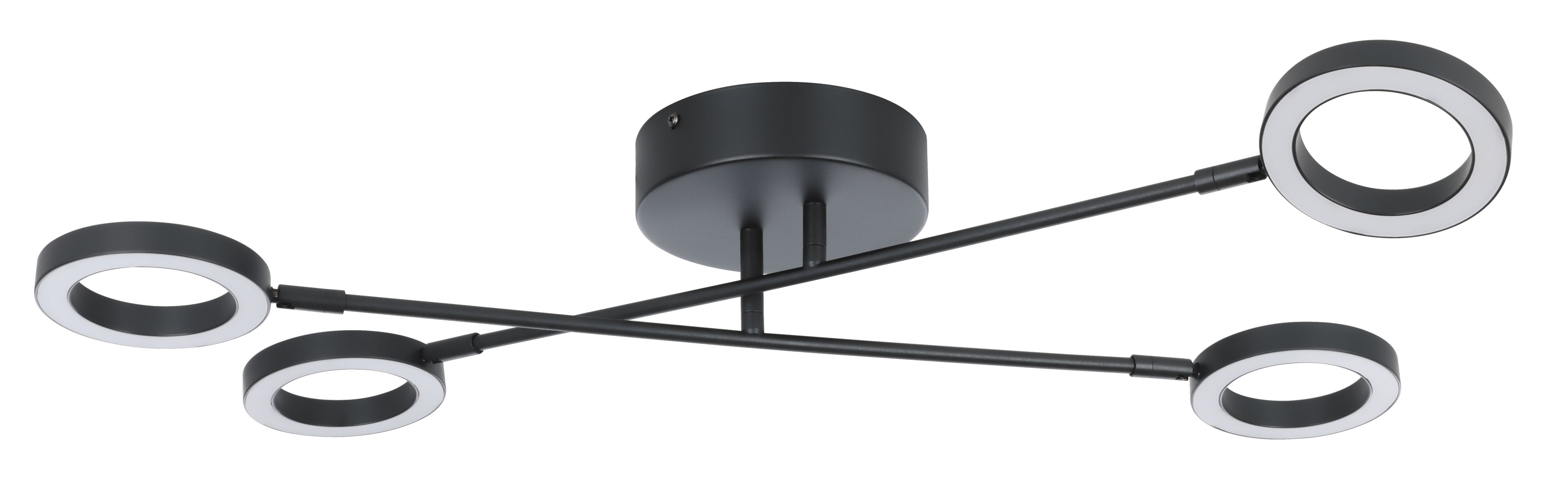 GoodHome Taphao Cyber Matt Metal & plastic Black 4 Lamp LED Ceiling light