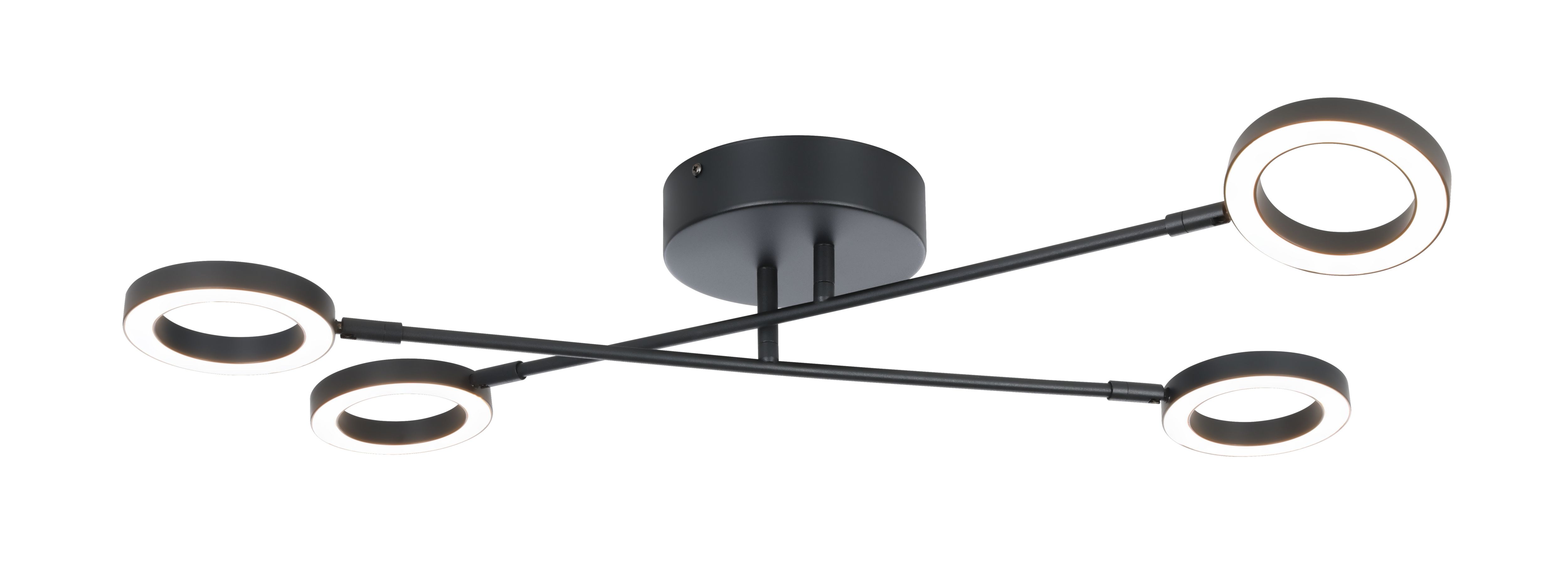 GoodHome Taphao Cyber Matt Metal & plastic Black 4 Lamp LED Ceiling light