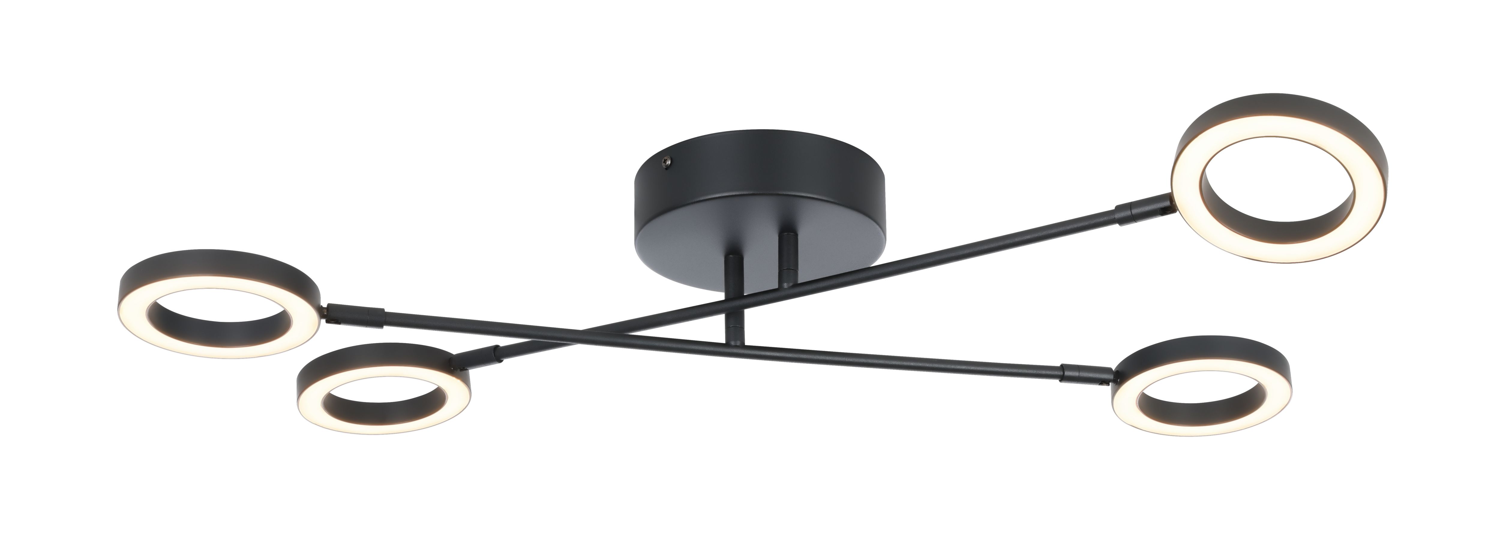 GoodHome Taphao Cyber Matt Metal & plastic Black 4 Lamp LED Ceiling light