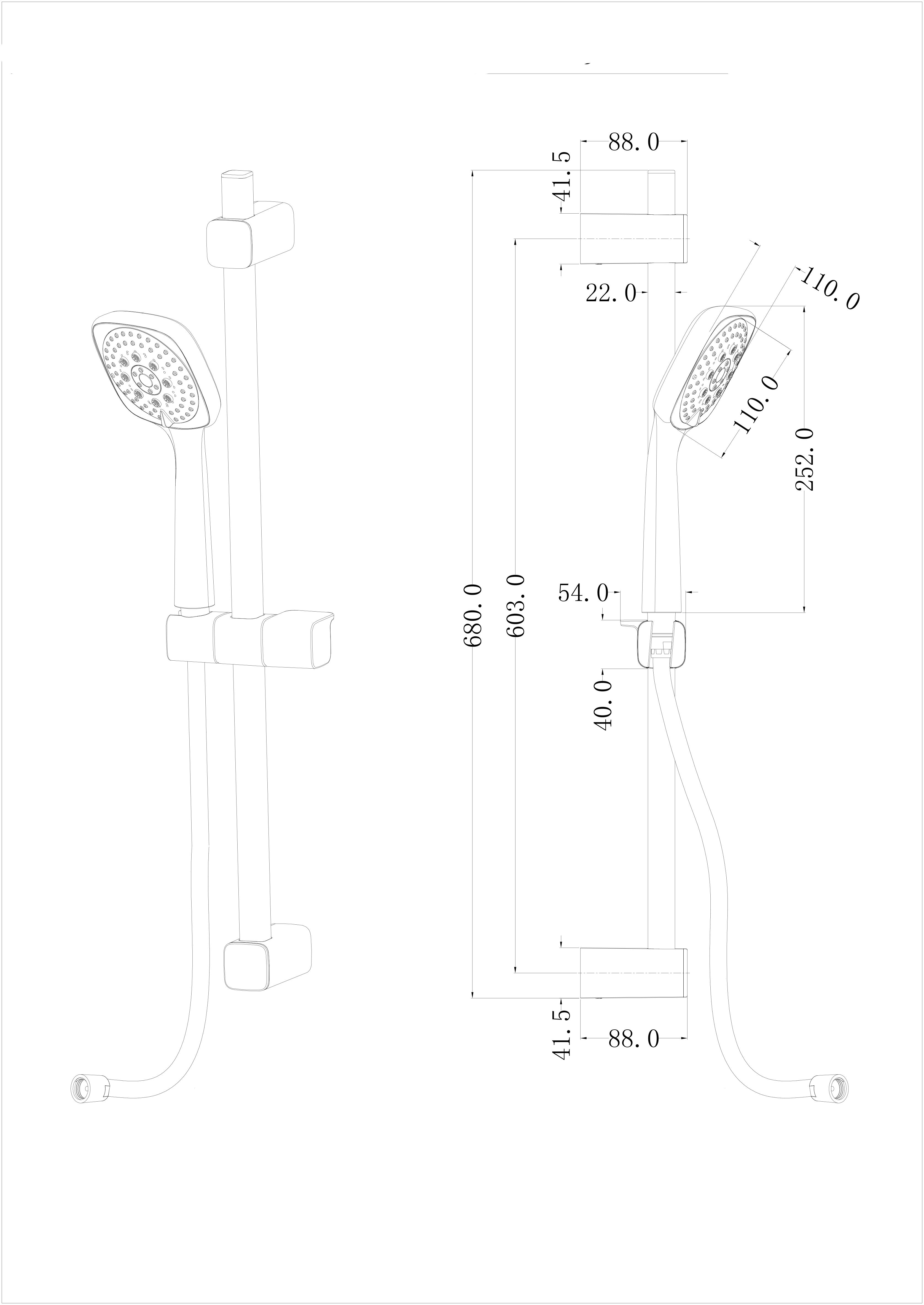 GoodHome Teesta 3-spray pattern Shower kit
