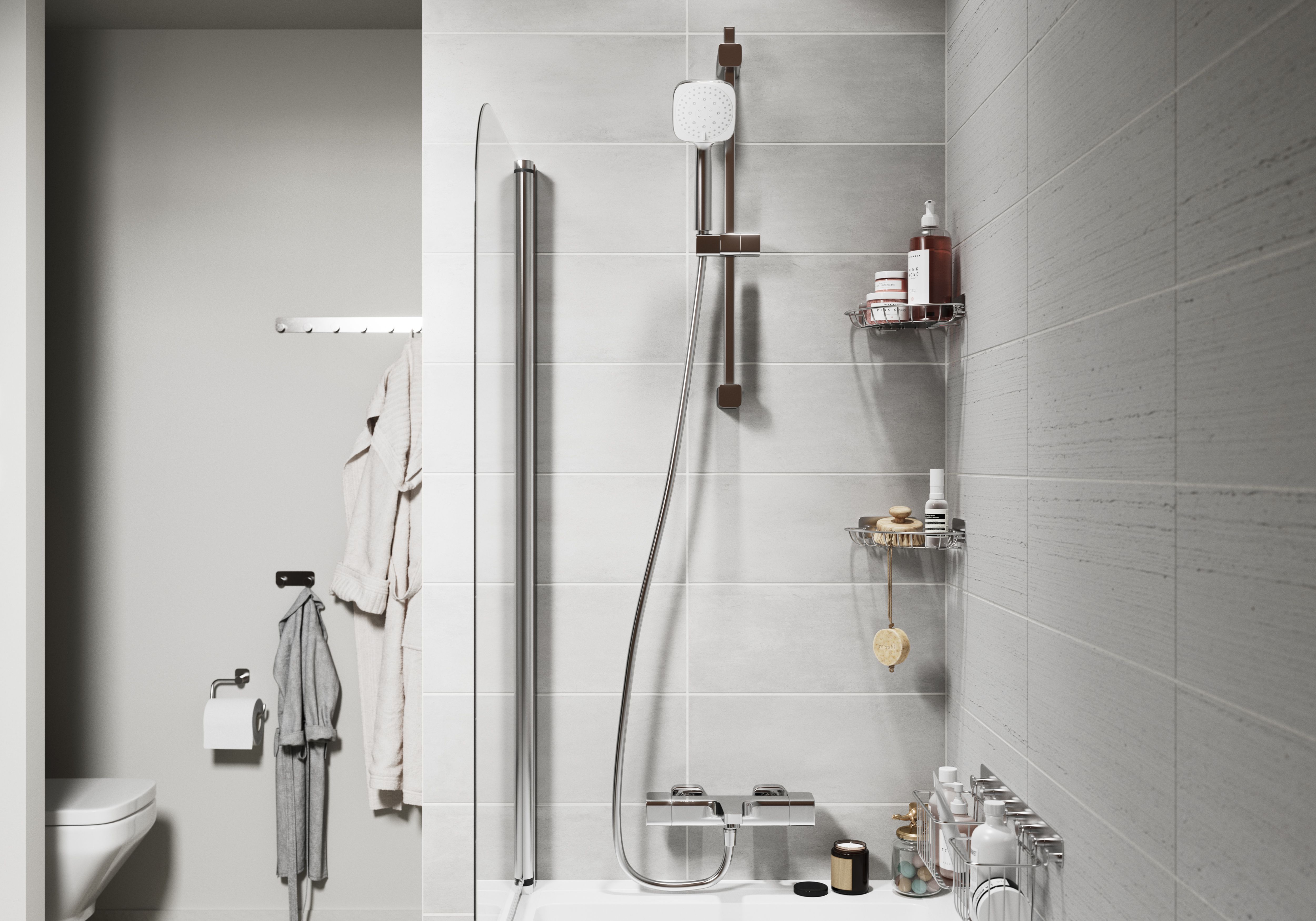 GoodHome Teesta 3-spray pattern Shower kit