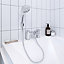 GoodHome Teesta Chrome effect Ceramic disk Freestanding Mixer tap with shower kit