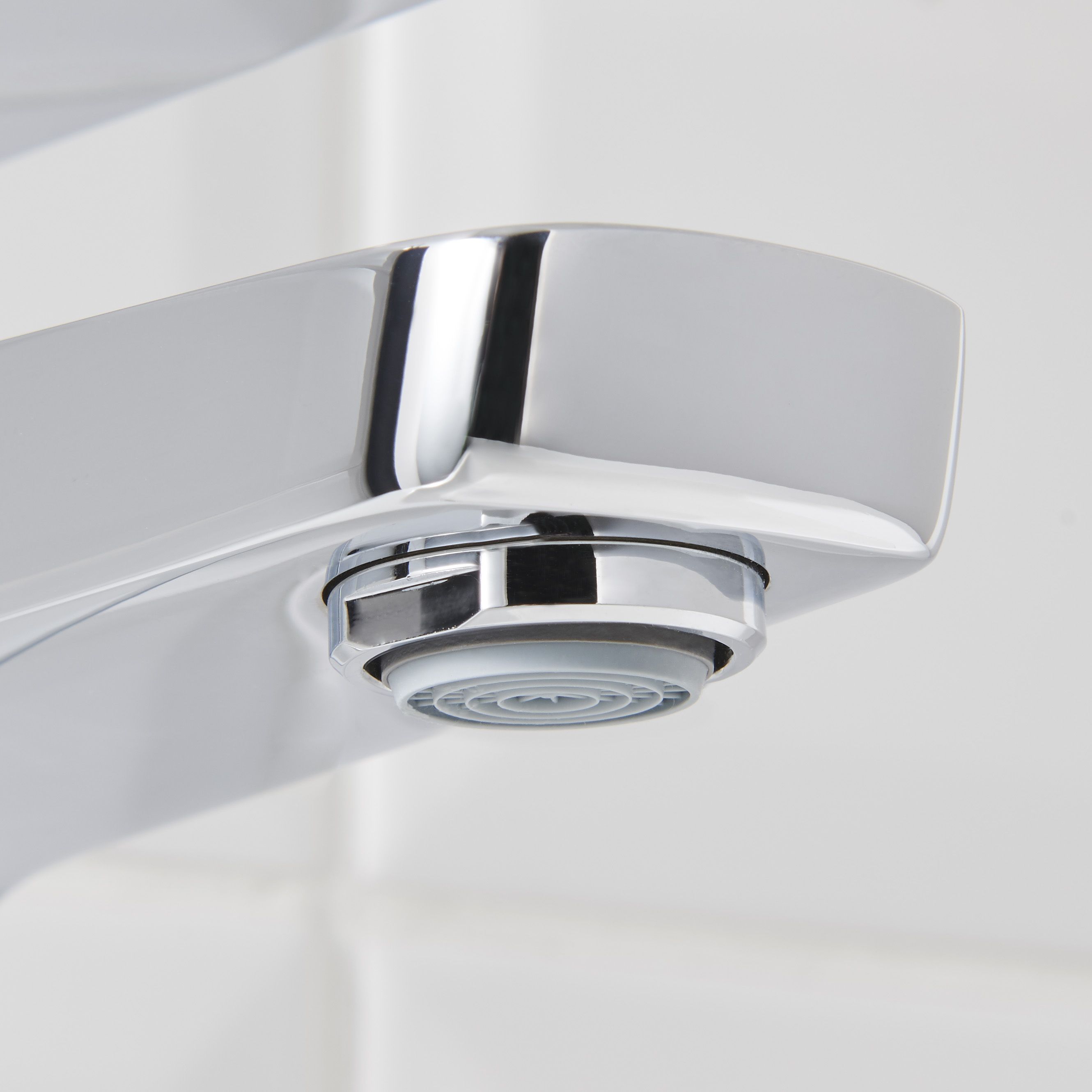 GoodHome Teesta Small Square Deck-mounted Manual Basin Mono mixer Tap