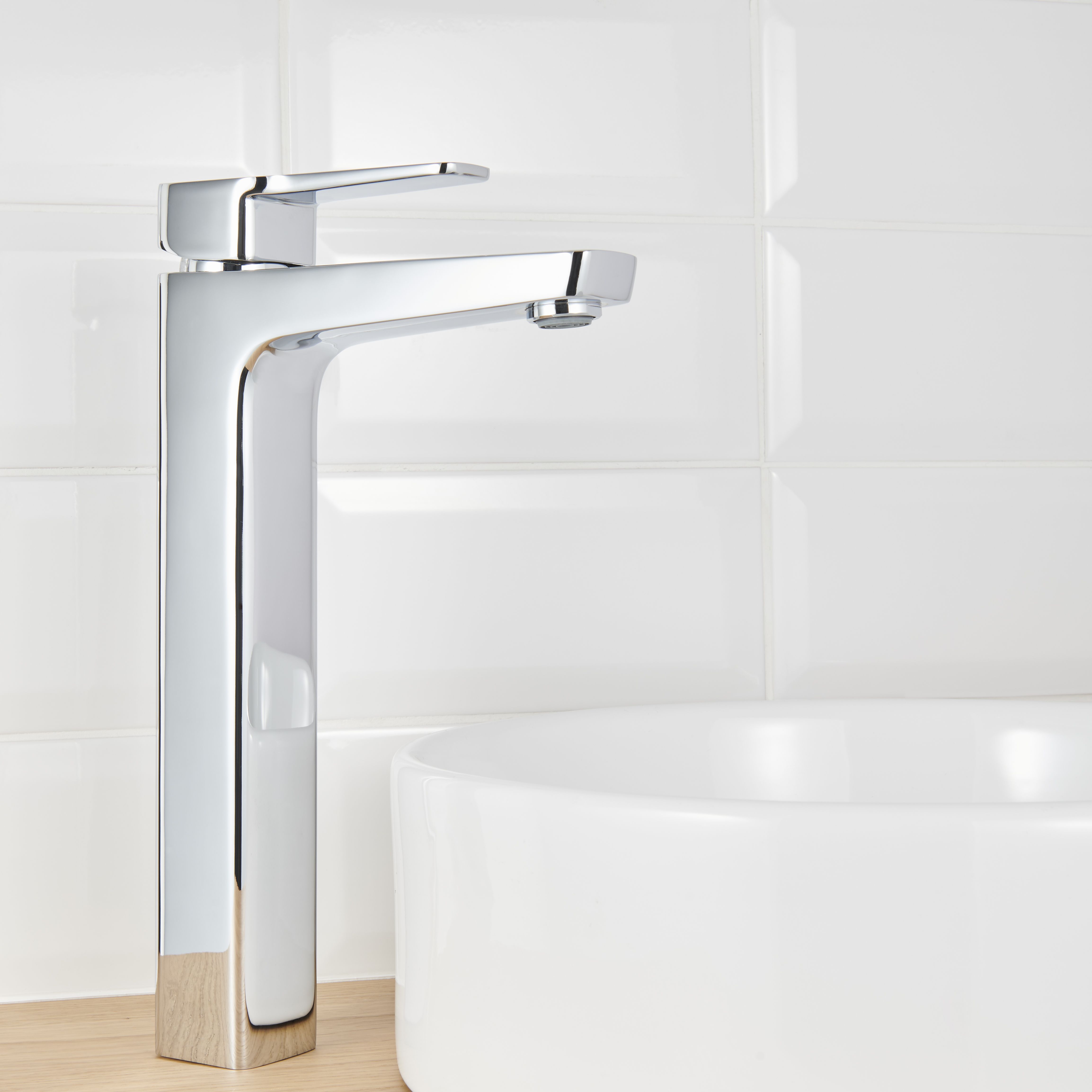 GoodHome Teesta Tall Square Deck-mounted Manual Sink or worktop Mono mixer Tap