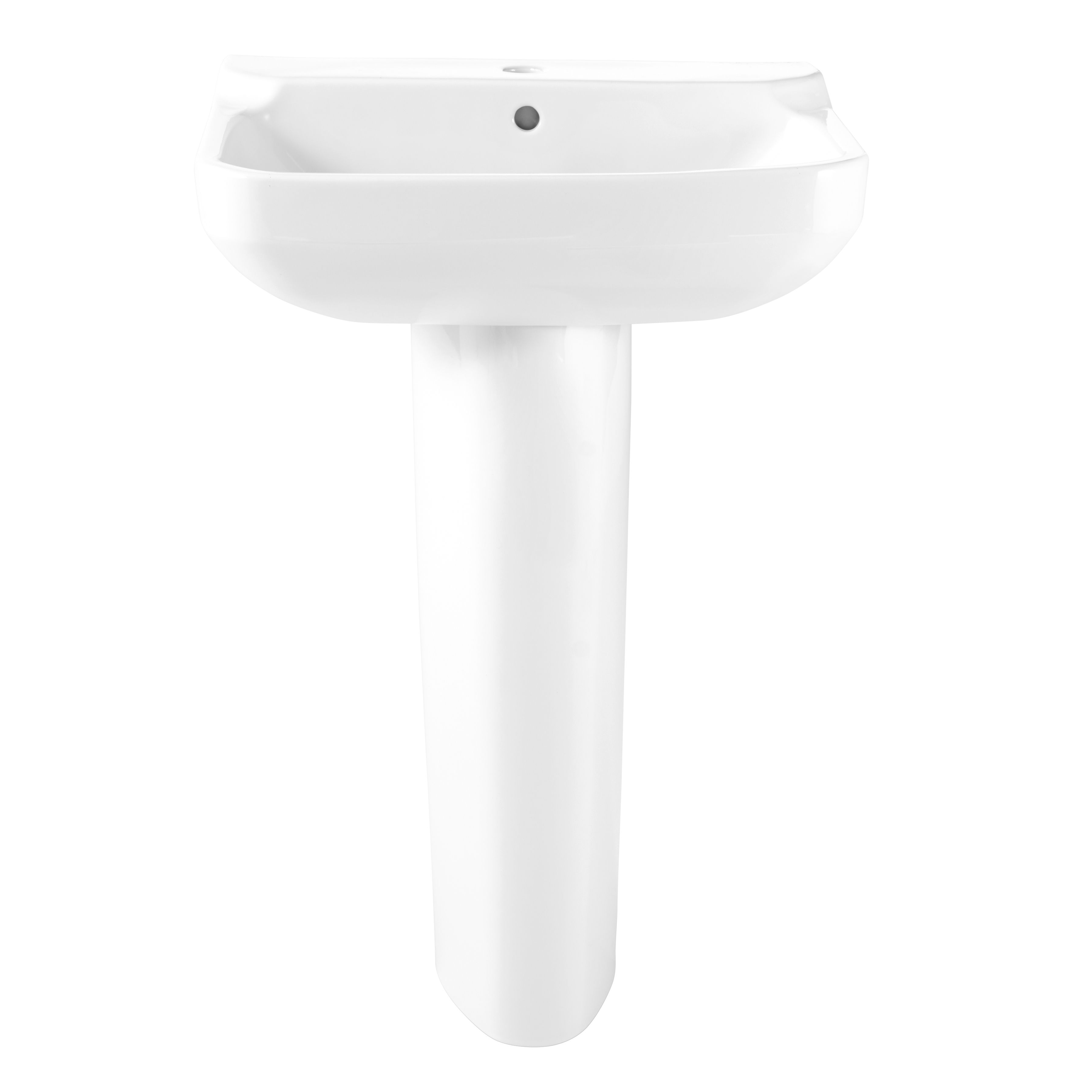 GoodHome Teesta White Close-coupled Floor-mounted Toilet & full pedestal basin