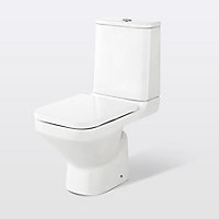 GoodHome Teesta White Close-coupled Toilet with Soft close seat