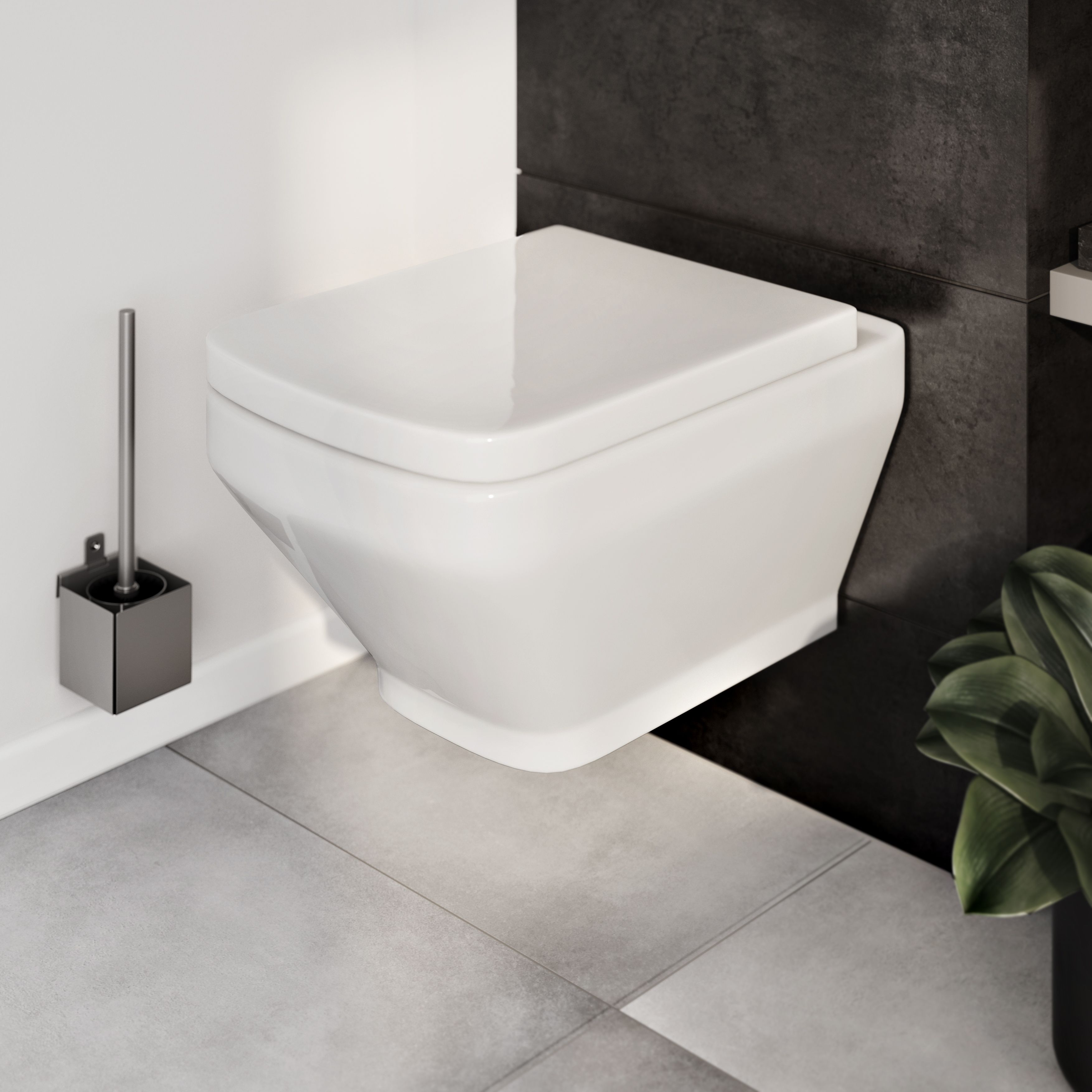 GoodHome Teesta White Soft close Toilet seat