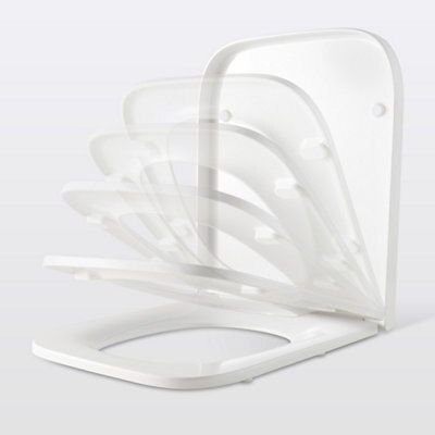 GoodHome Teesta White Soft close Toilet seat