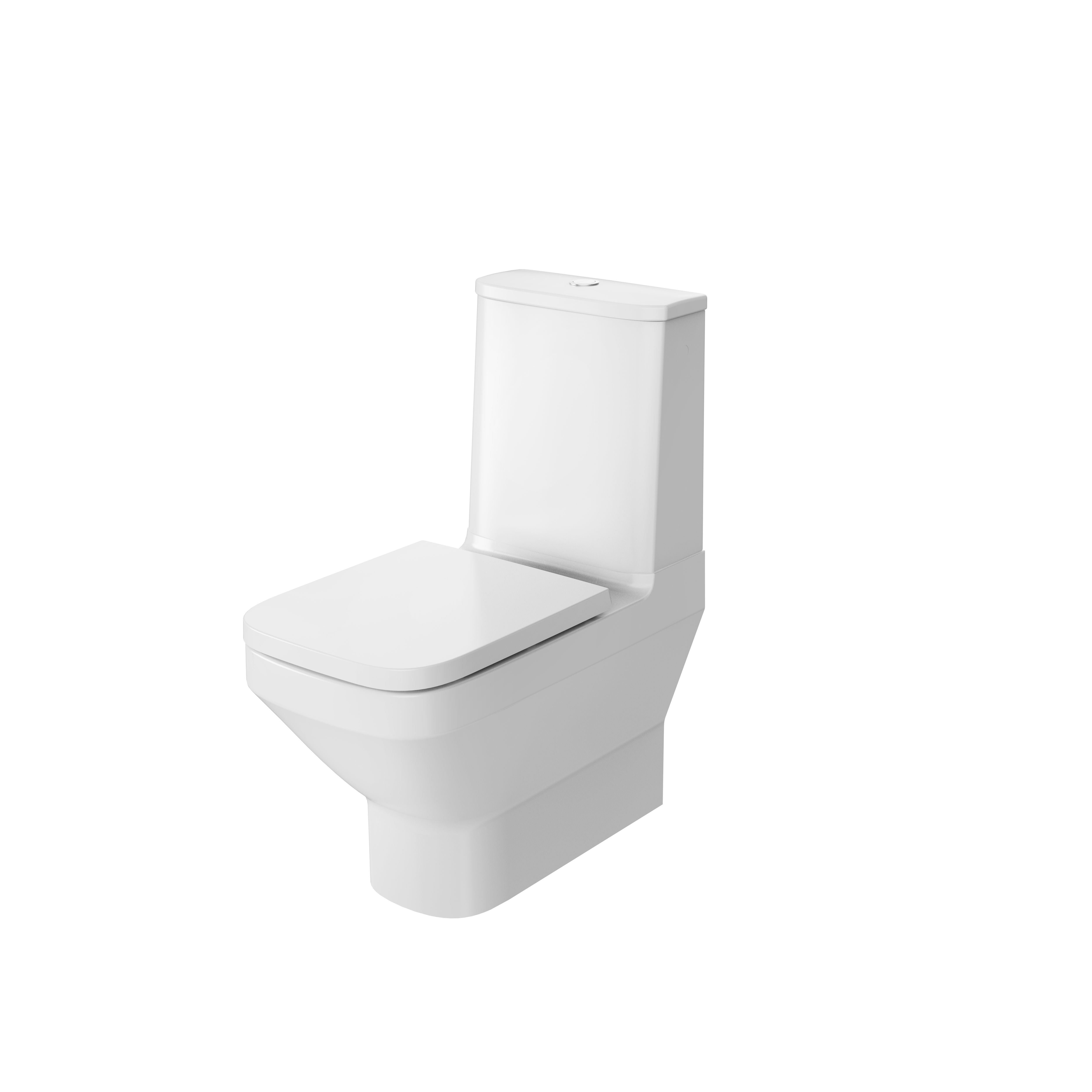 GoodHome Teesta White Standard Back to wall close-coupled Square Toilet set with Soft close seat