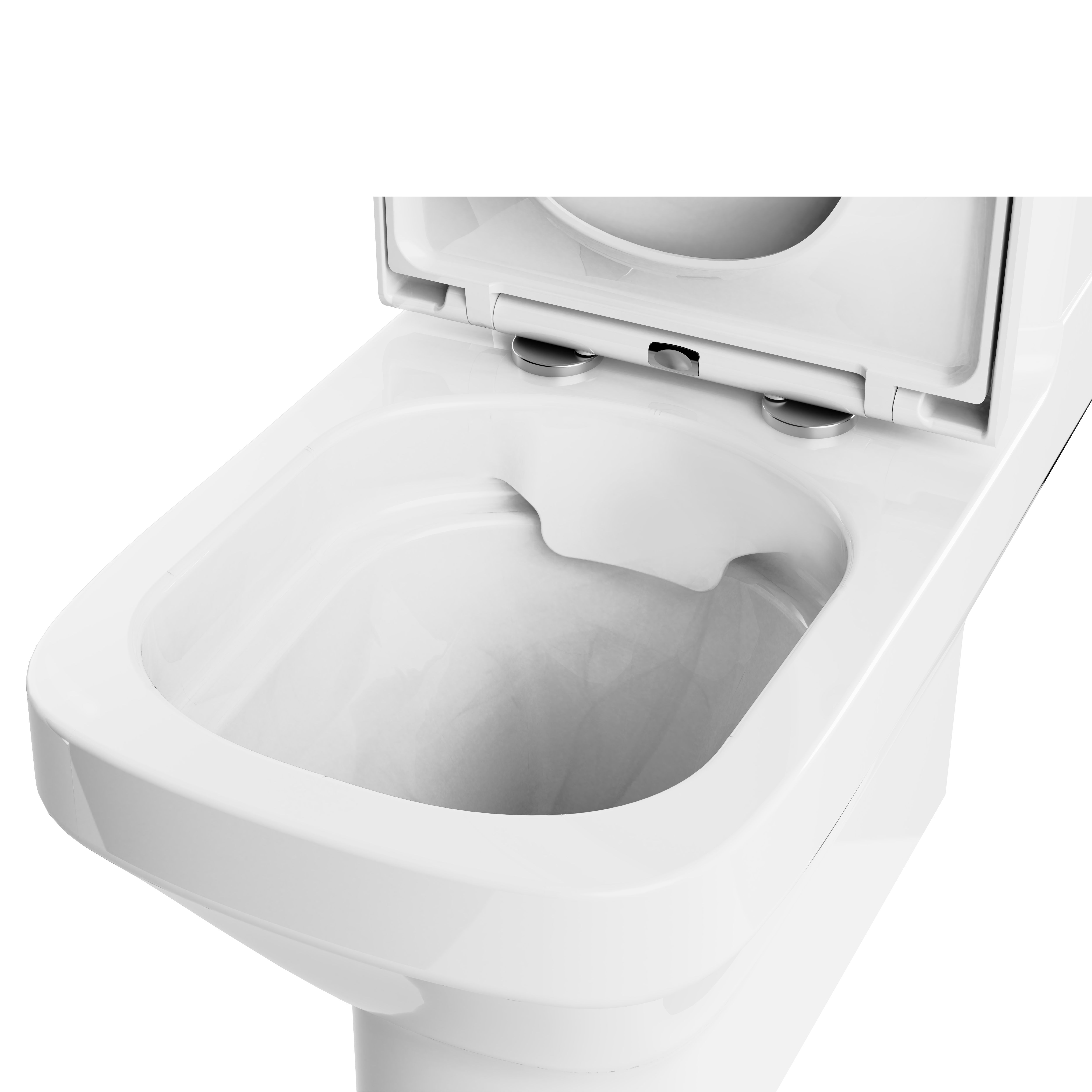 GoodHome Teesta White Standard Back to wall close-coupled Square Toilet set with Soft close seat