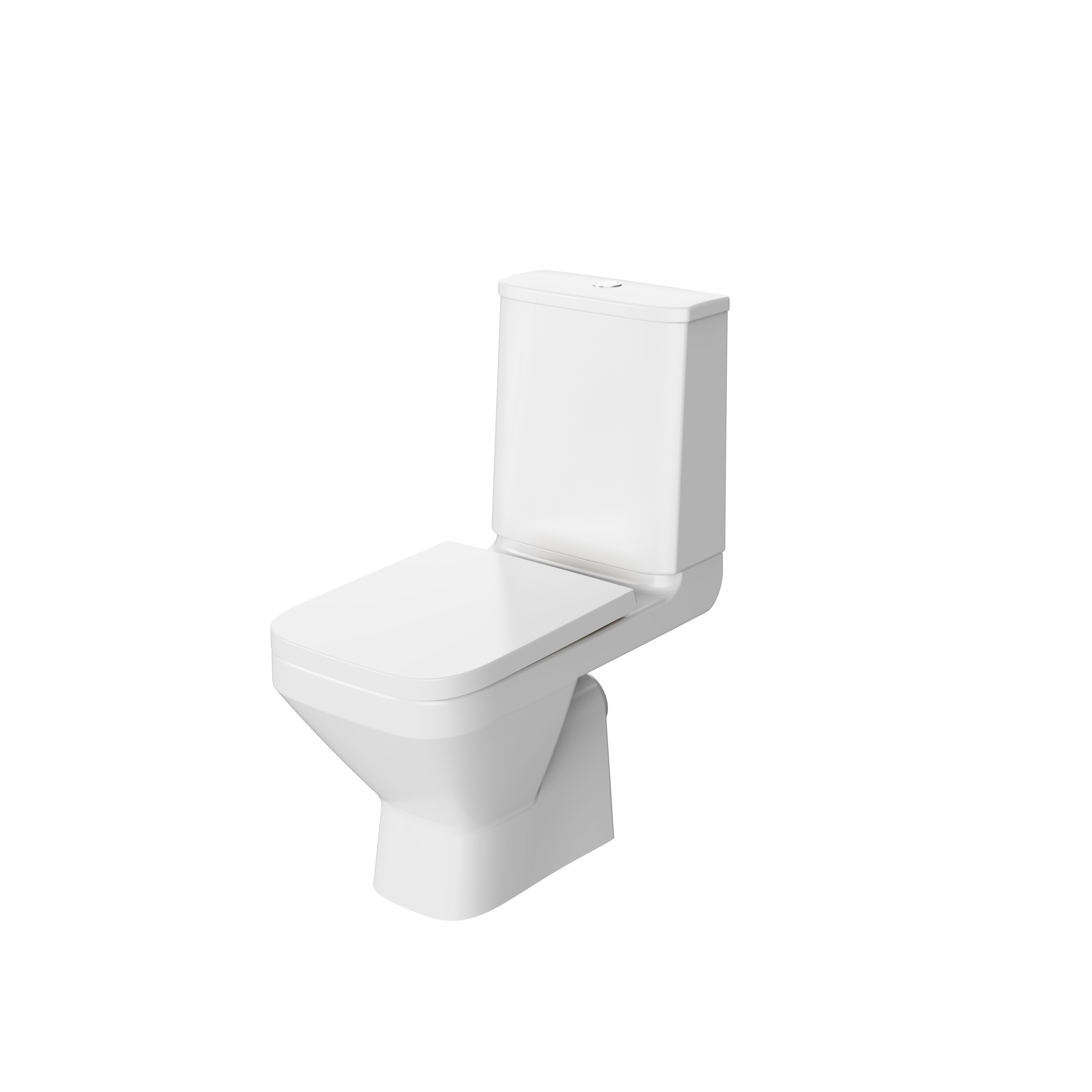 GoodHome Teesta White Standard Open back closecoupled Square Toilet