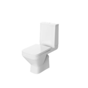 GoodHome Teesta White Standard Open back close-coupled Square Toilet set with Soft close seat