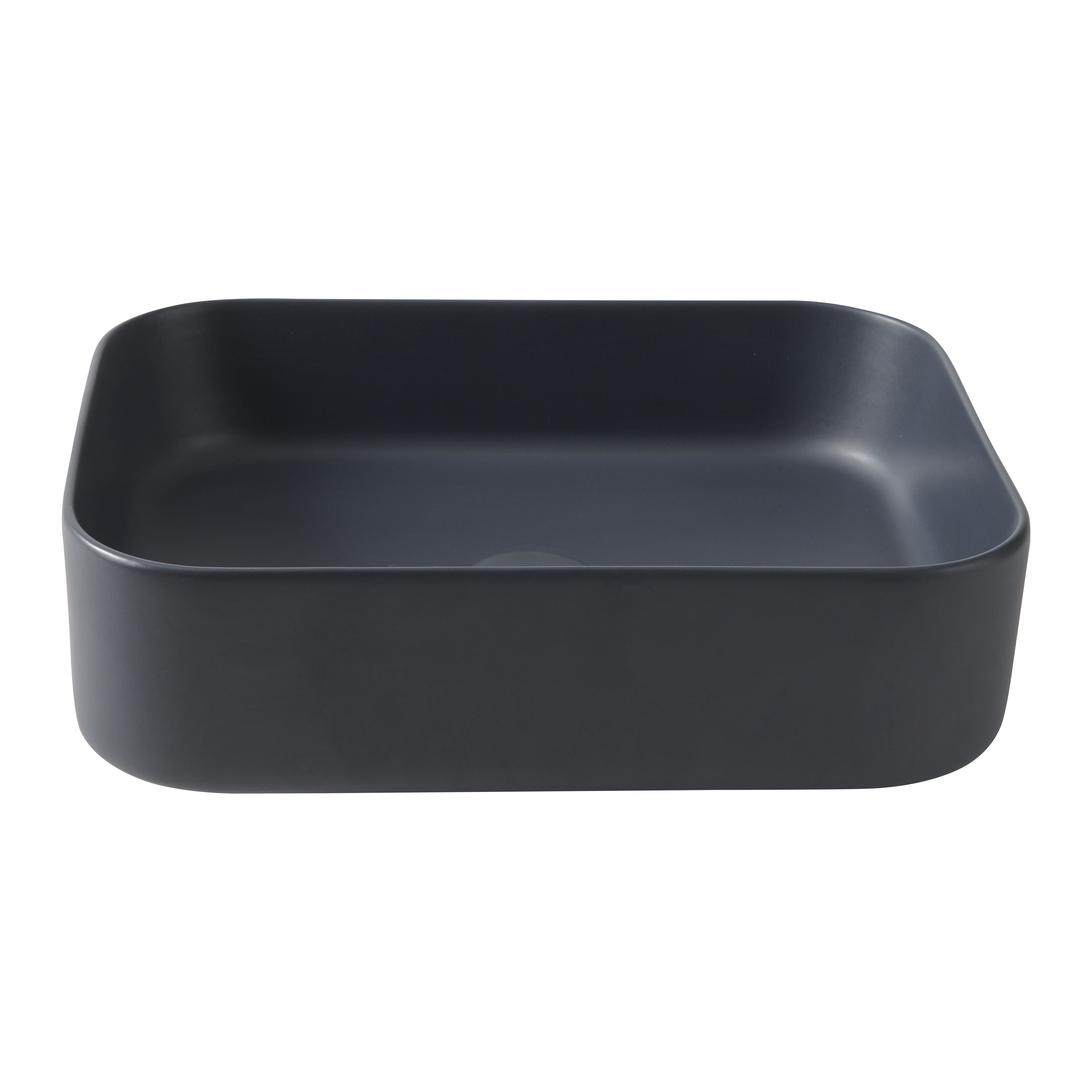 GoodHome Tekapo Dark grey Rectangular Counter top Basin (W)45cm
