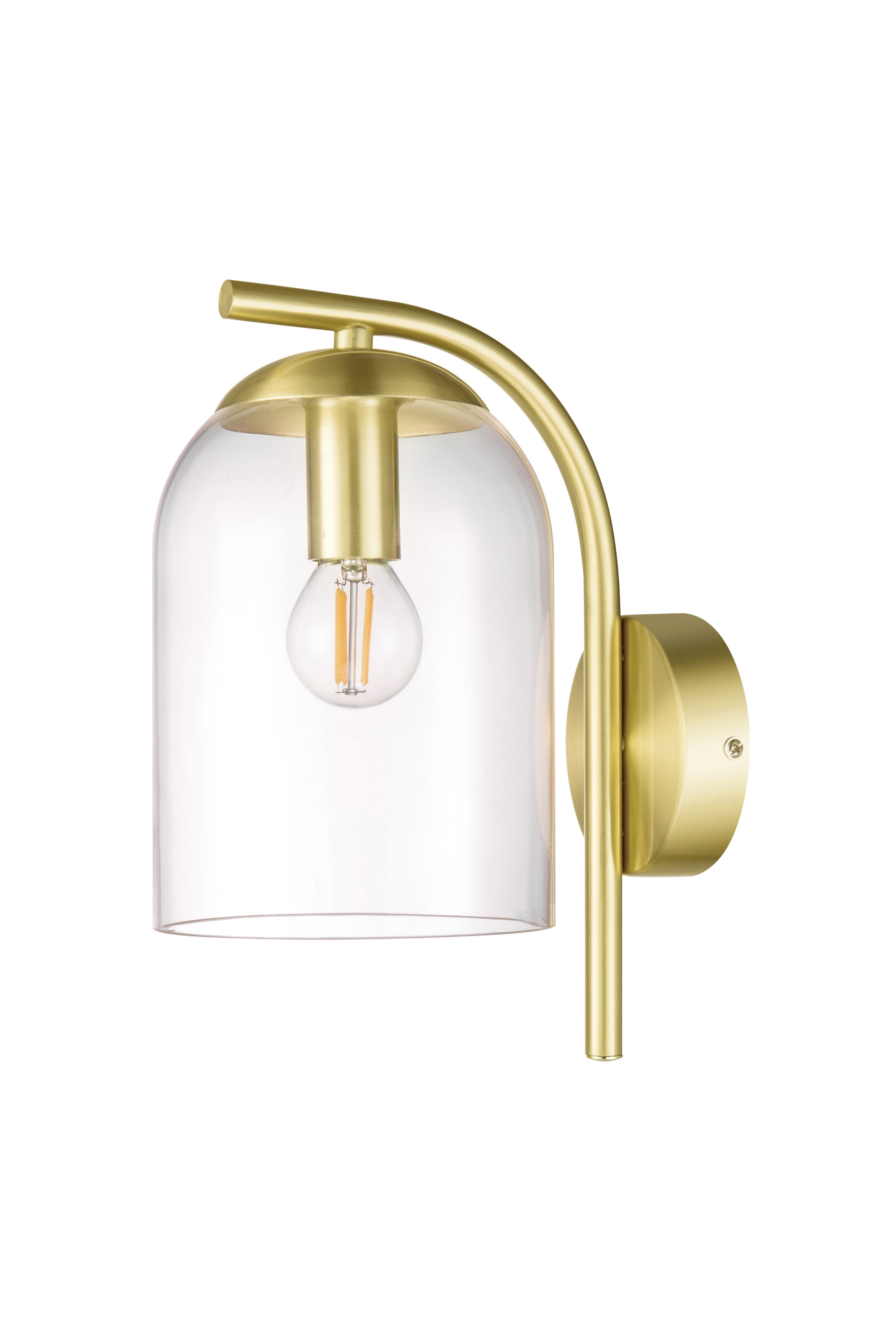GoodHome Thestias Brass effect Wall light