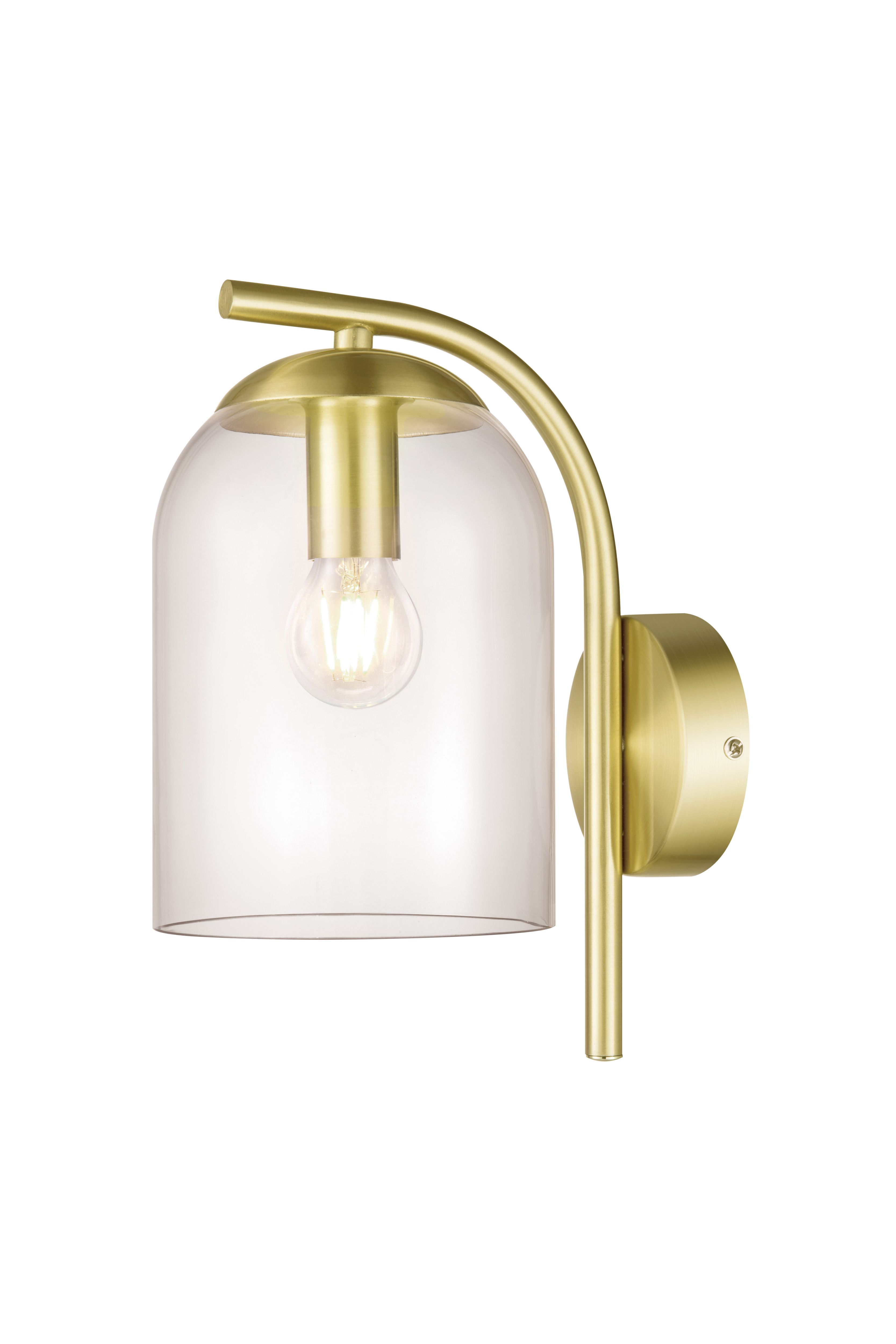 GoodHome Thestias Brass effect Wall light