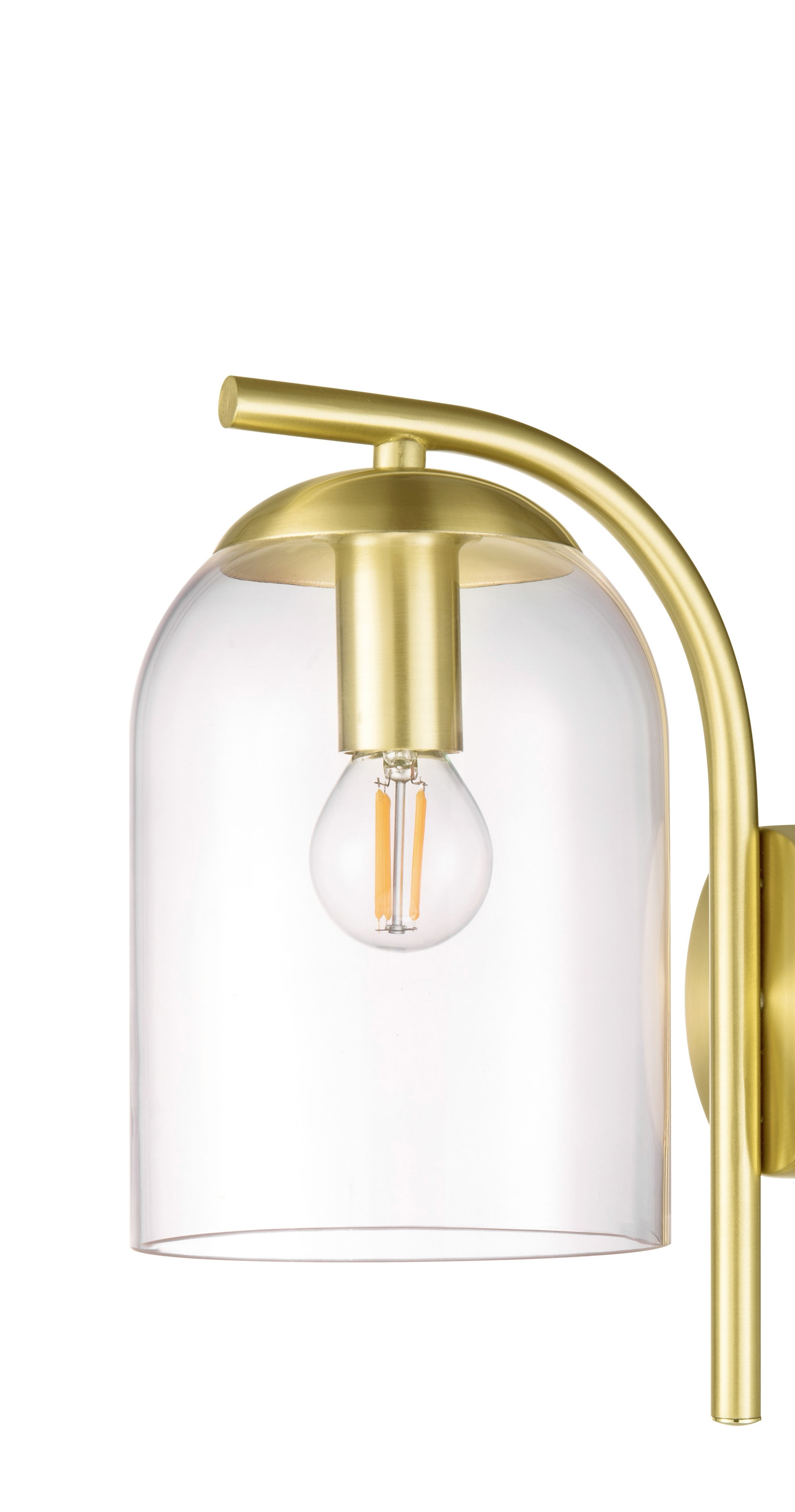 GoodHome Thestias Brass effect Wall light