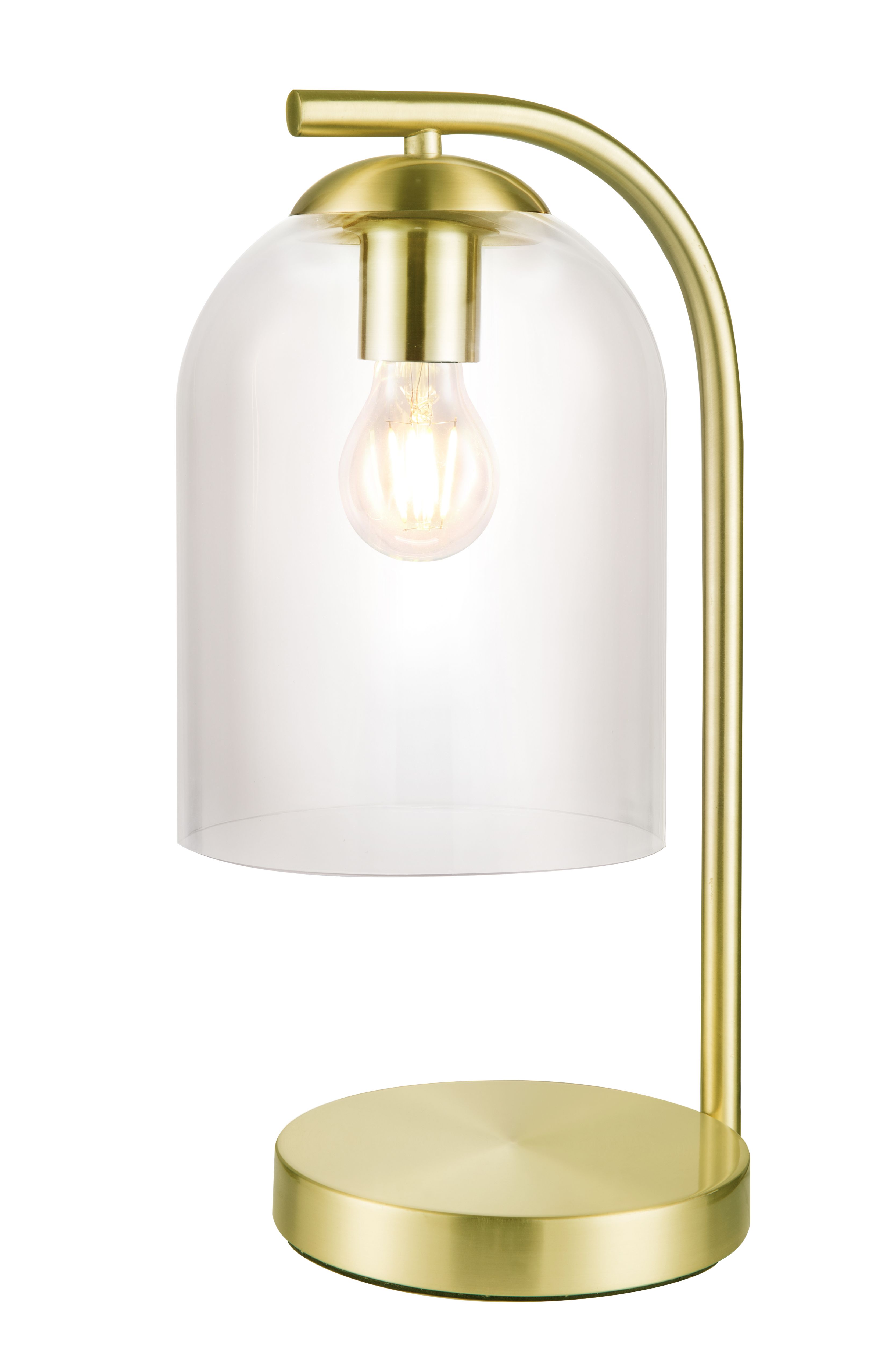 Brass effect outlet table lamp