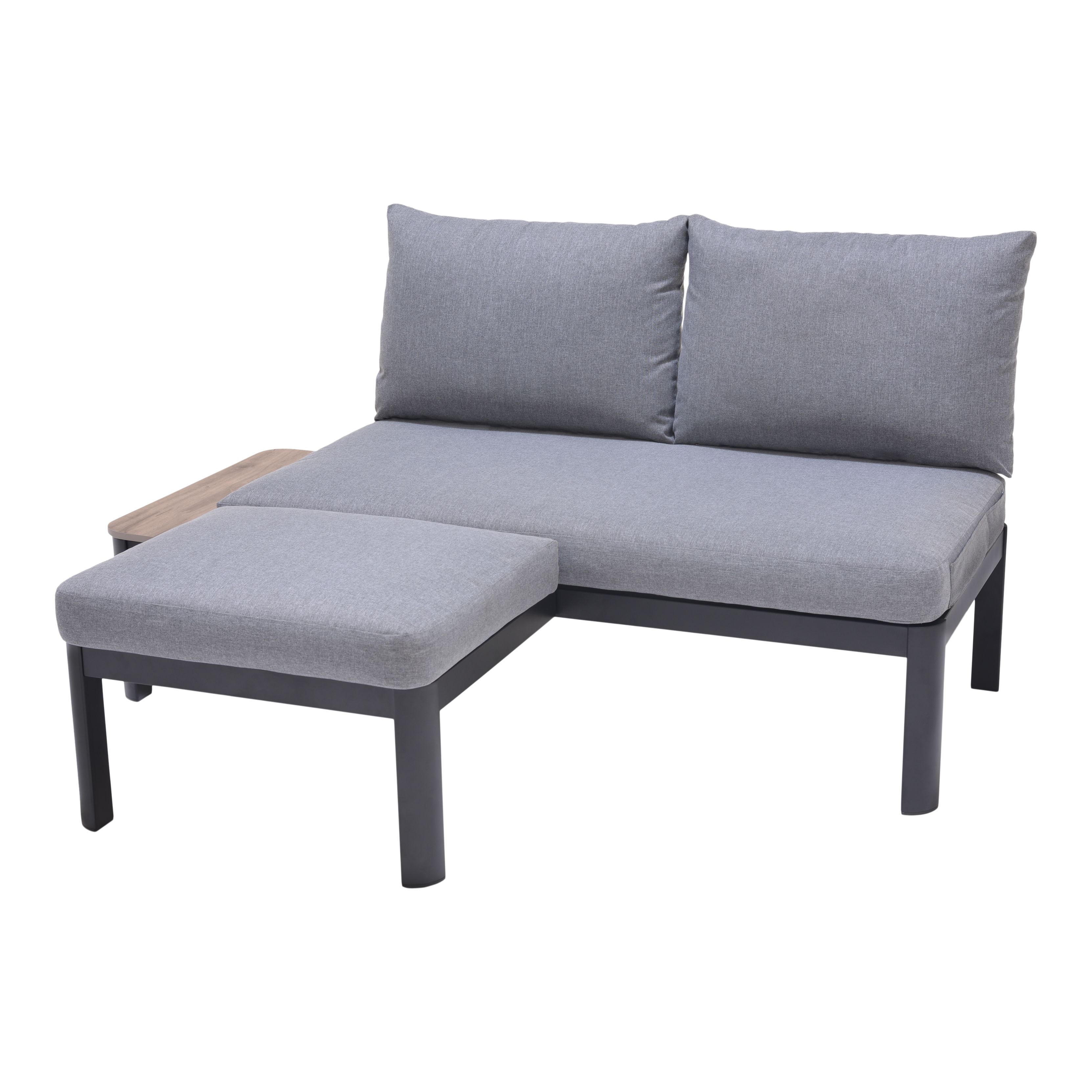 GoodHome Thilia Grey 2 Seater Modular corner Garden furniture set