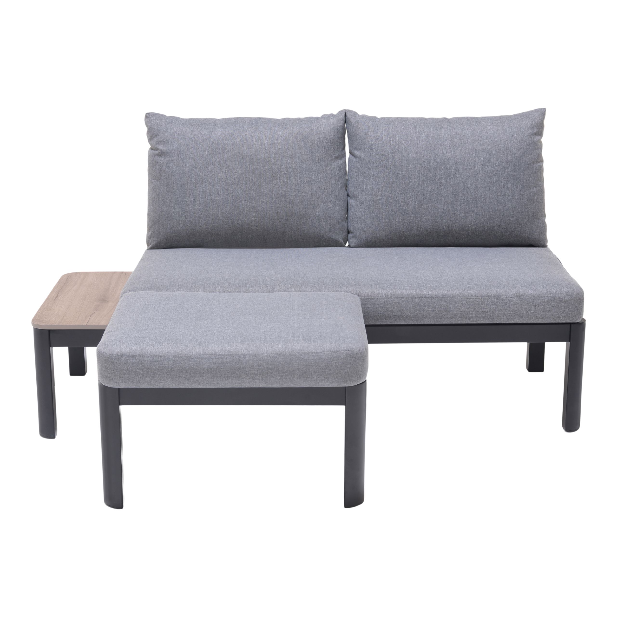 GoodHome Thilia Grey 2 Seater Modular corner Garden furniture set