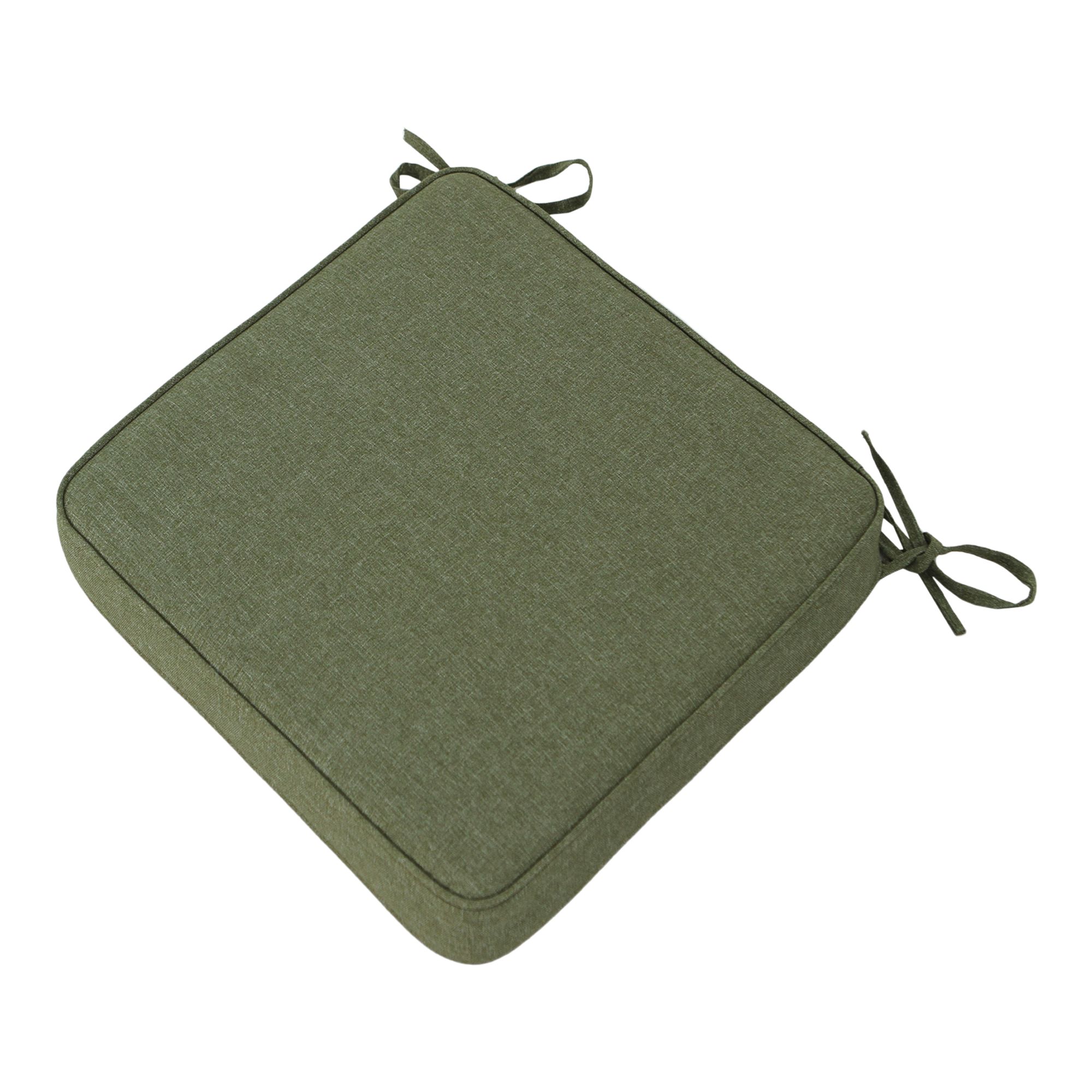 GoodHome Tiga Olive Green Square Seat pad (L)40cm x (W)38cm