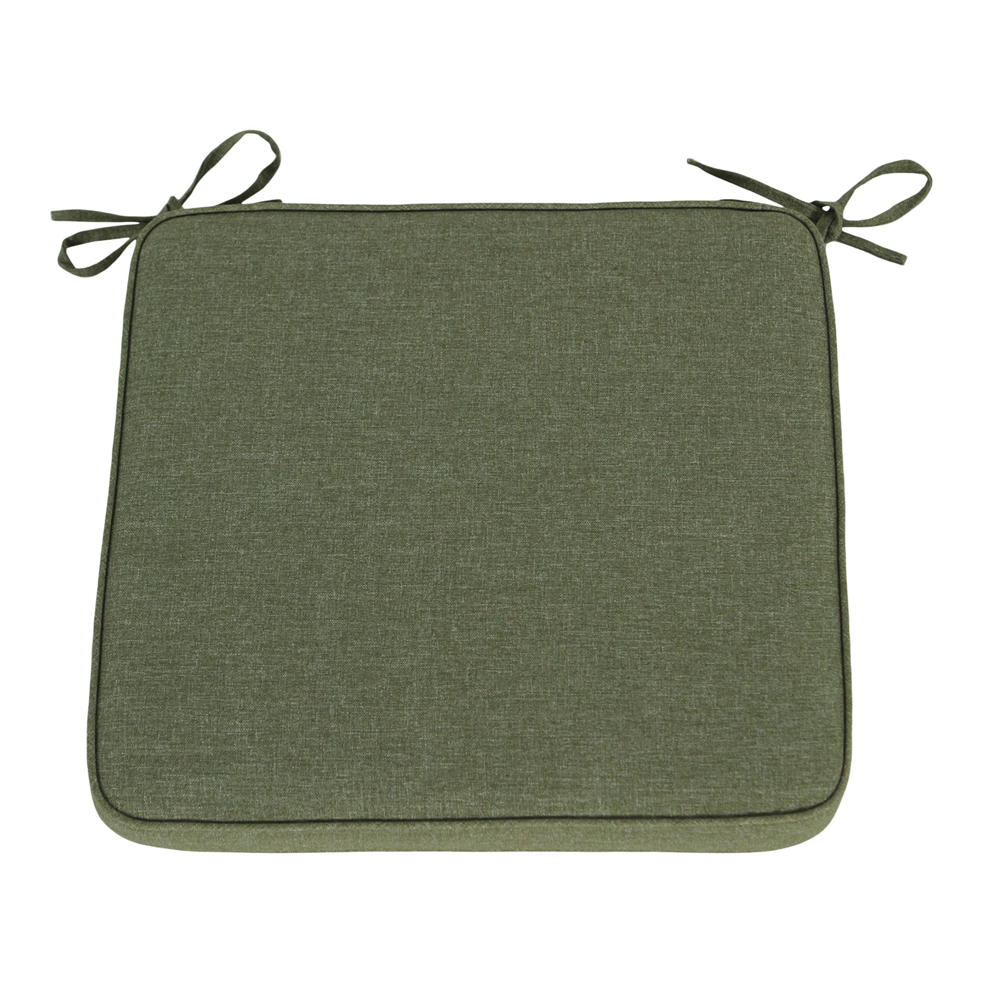 GoodHome Tiga Olive Green Square Seat pad (L)40cm x (W)38cm
