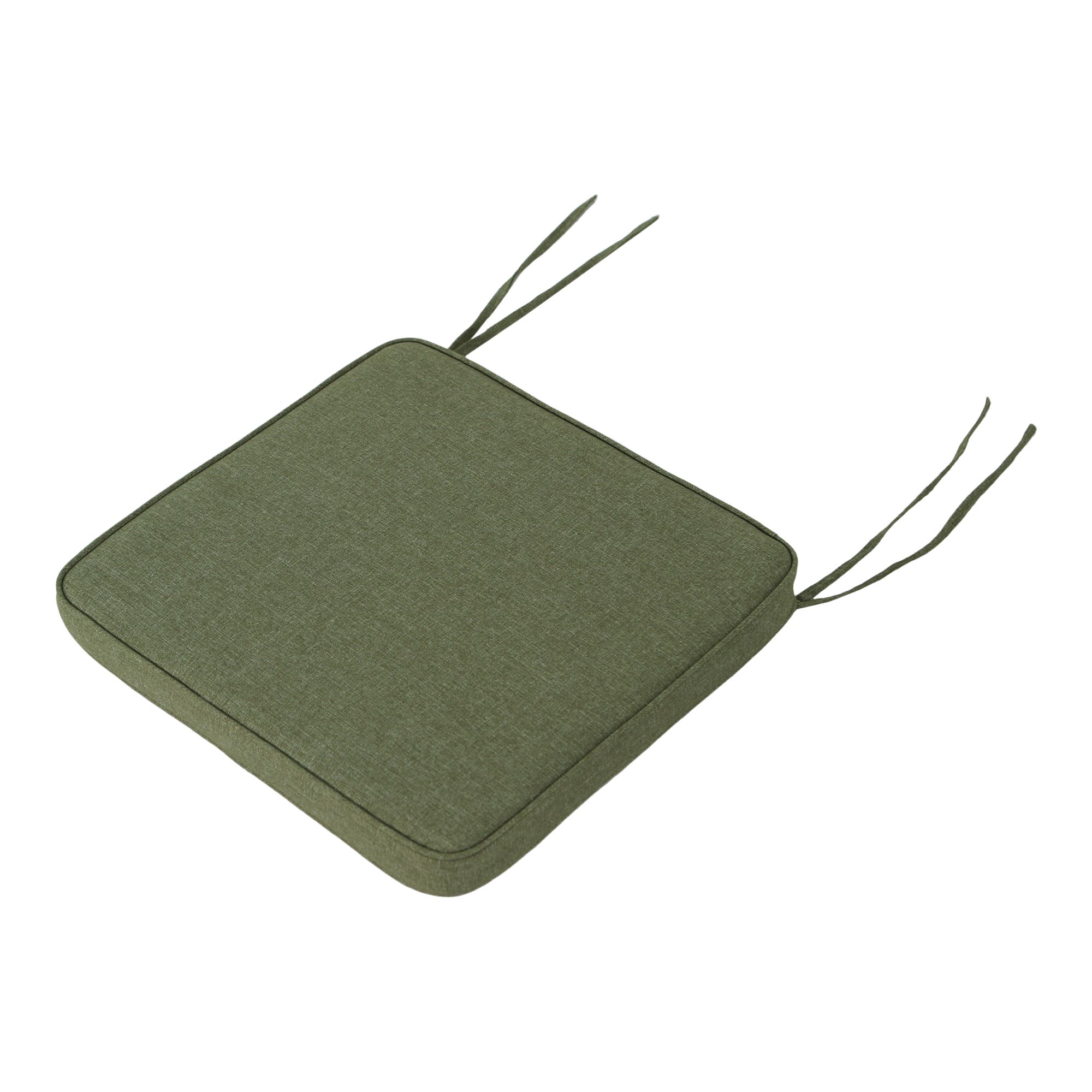 GoodHome Tiga Olive Green Square Seat pad (L)40cm x (W)38cm