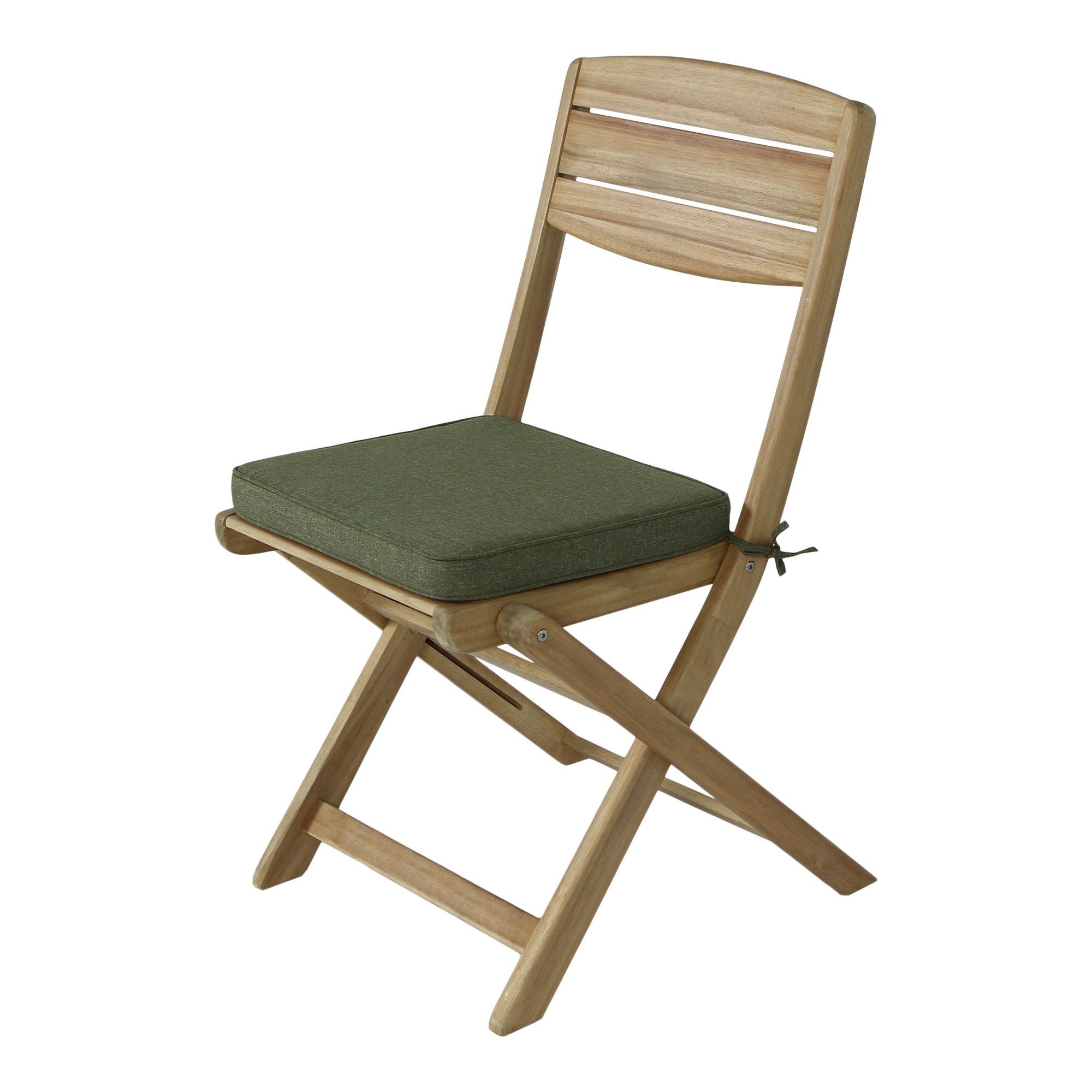 GoodHome Tiga Olive Green Square Seat pad (L)40cm x (W)38cm