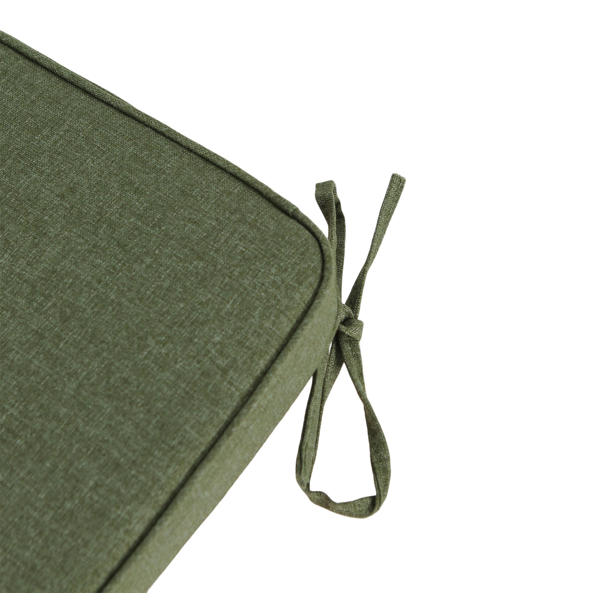 GoodHome Tiga Olive Green Square Seat pad (L)40cm x (W)38cm