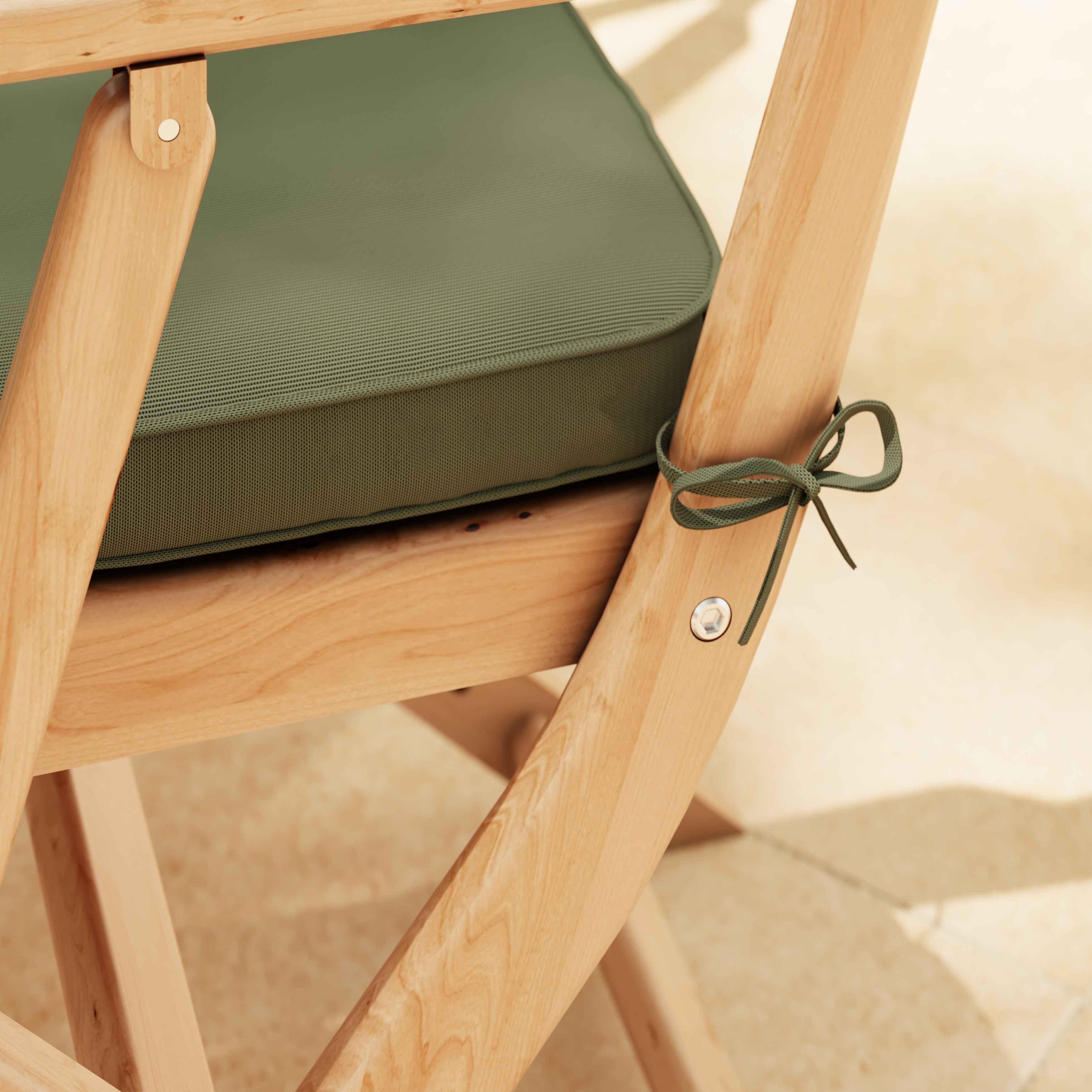 GoodHome Tiga Olive Green Square Seat pad (L)40cm x (W)38cm