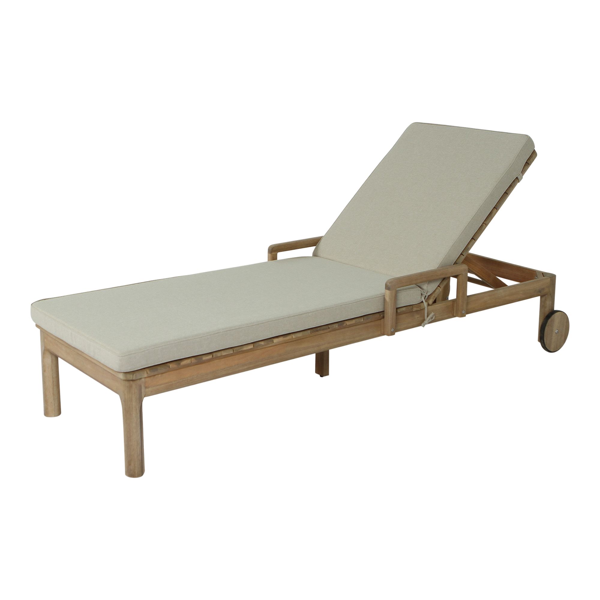 GoodHome Tiga Sand Sunlounger cushion (L)197cm