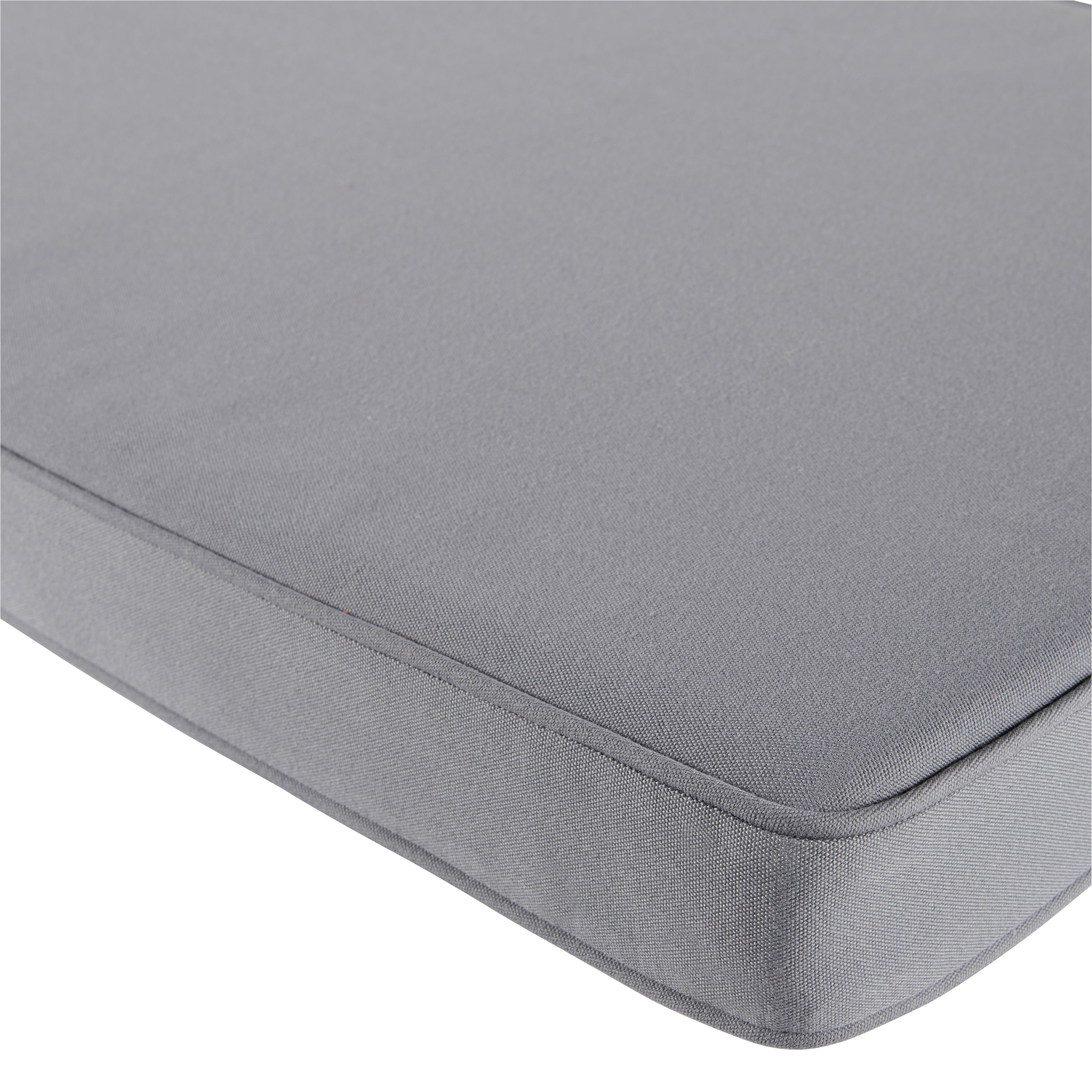 GoodHome Tiga Steel grey Outdoor Bench cushion (L)103.5cm x (W)48cm