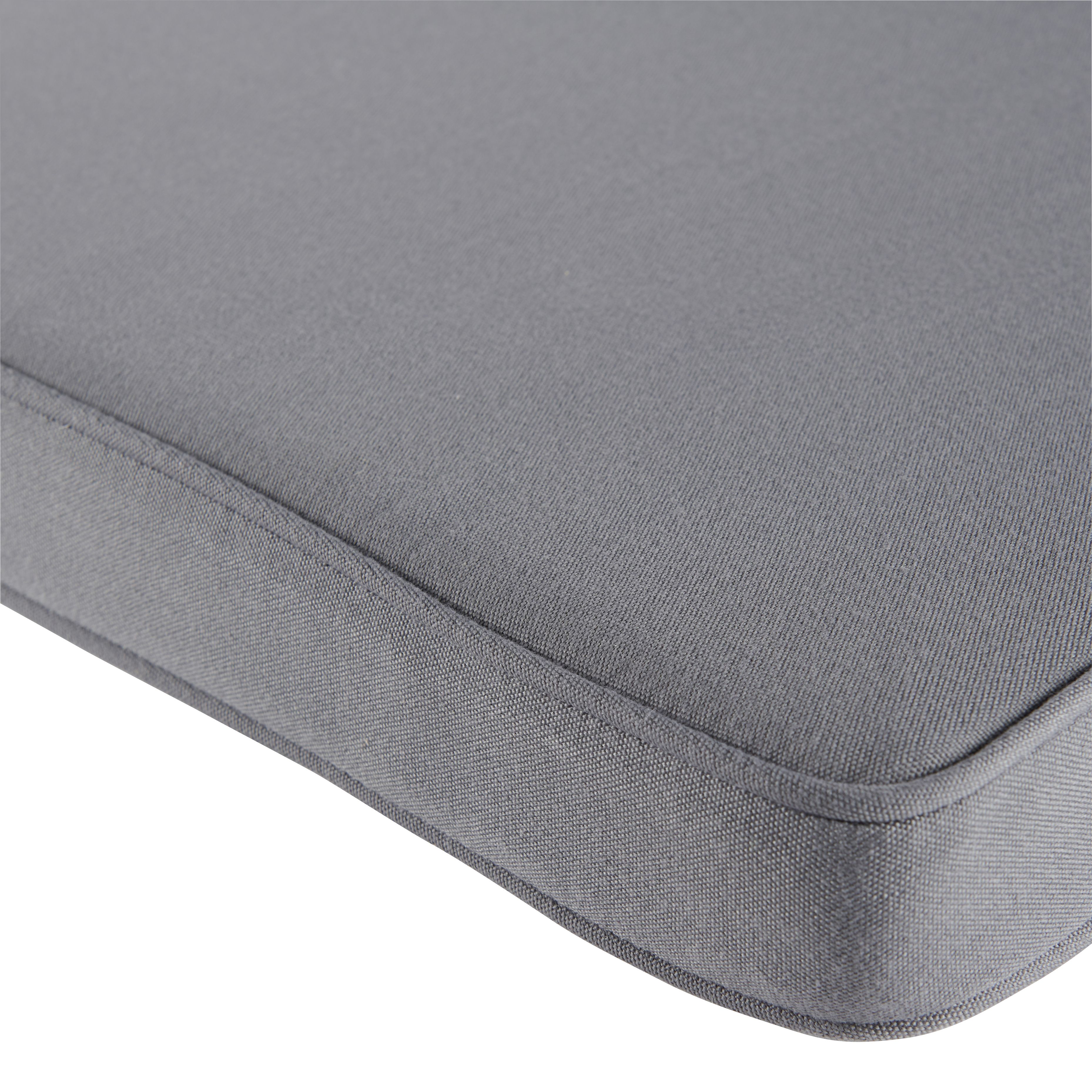 GoodHome Tiga Steel grey Rectangular High back seat cushion