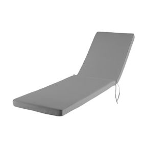 GoodHome Tiga Steel grey Sunlounger cushion (L)190cm x (W)55cm