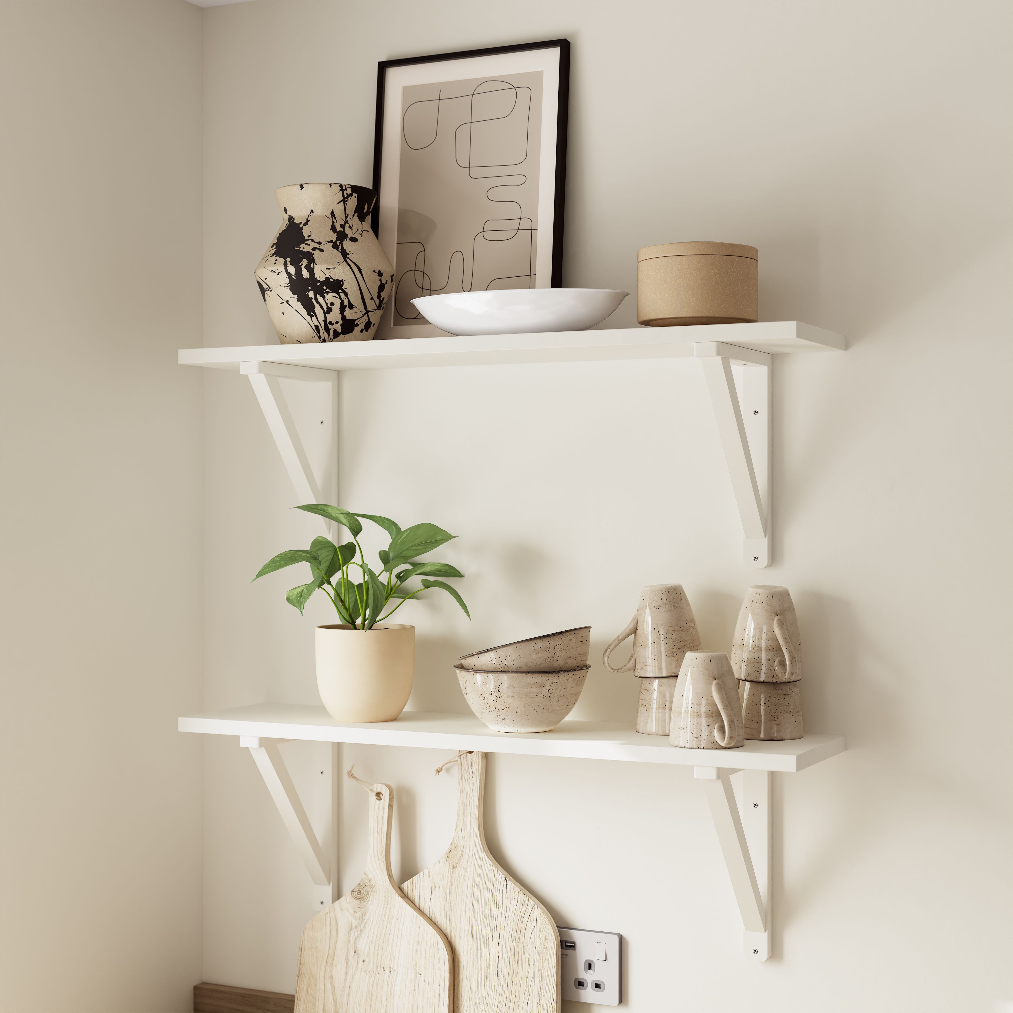GoodHome Timber Natural Pine Shelving bracket (H)200mm (D)150mm