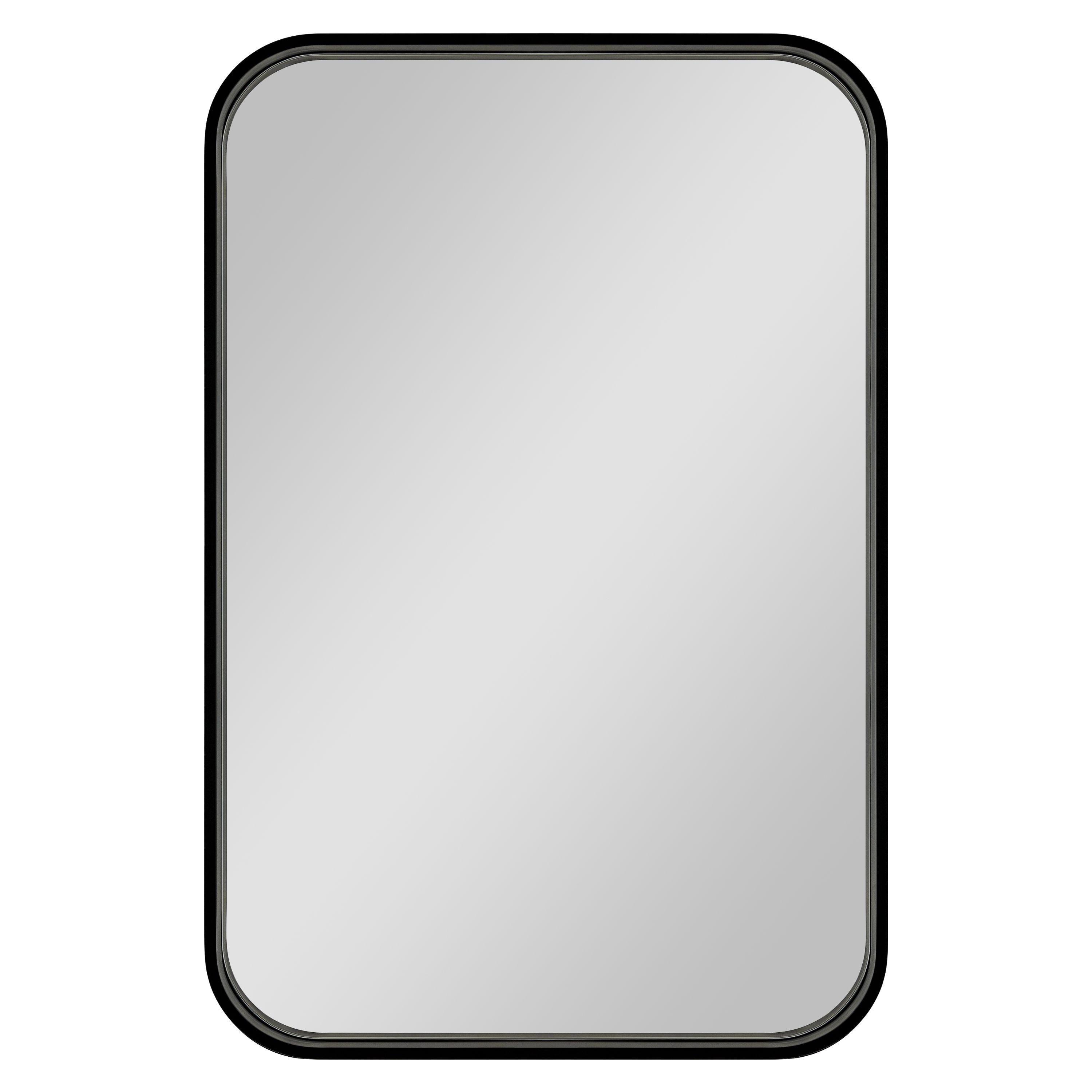 GoodHome Tisa Black Rectangular Wall-mounted Bathroom Mirror (H)60cm (W)40cm