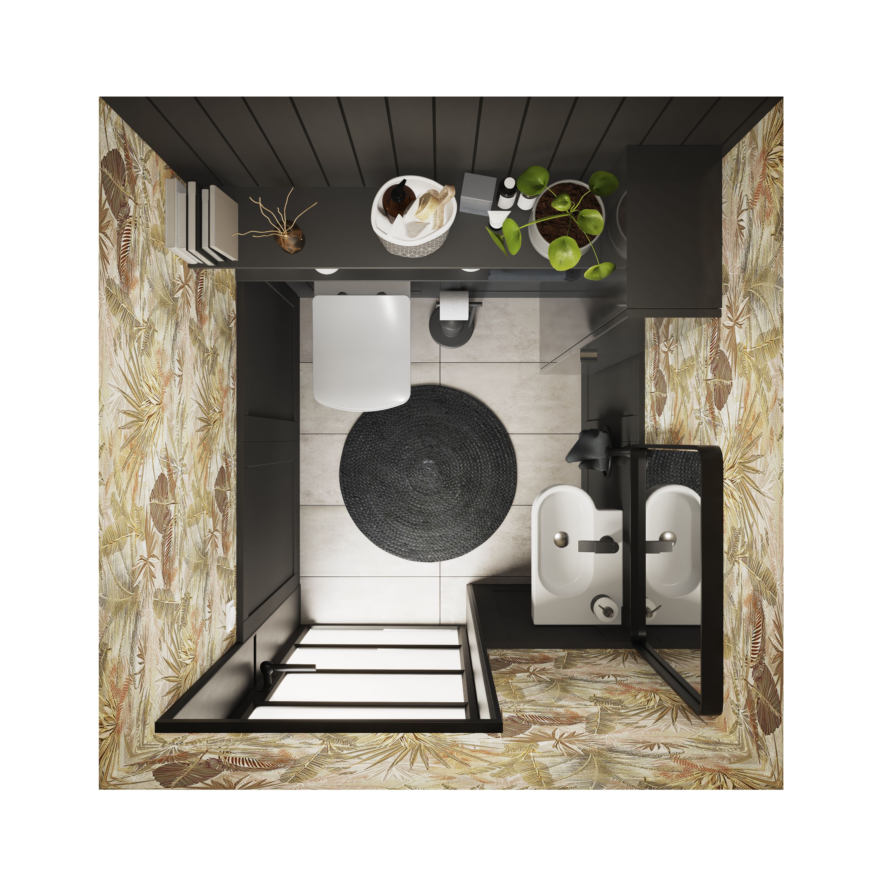 GoodHome Tisa Black Rectangular Wall-mounted Bathroom Mirror (H)60cm (W)80cm