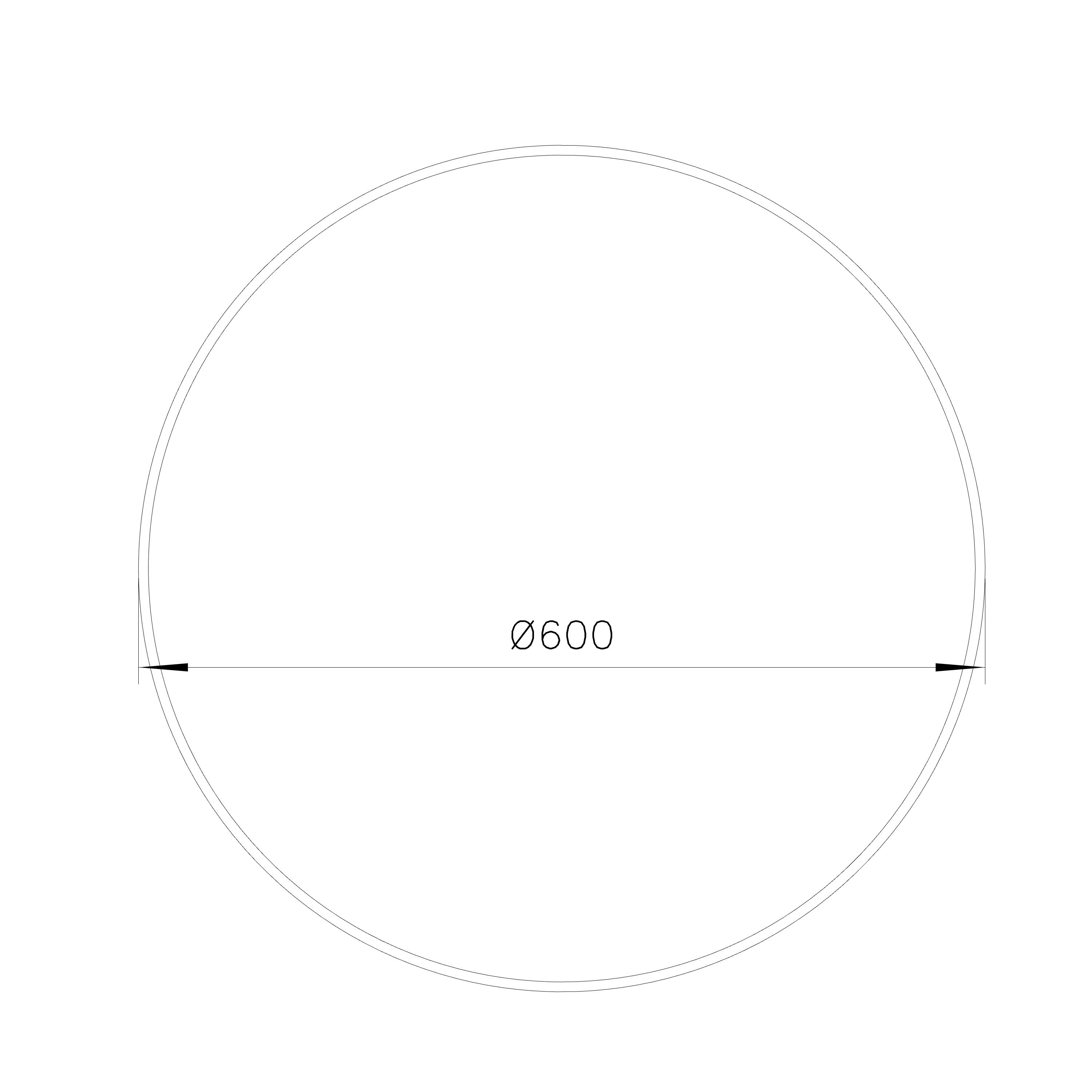 GoodHome Tisa Black Round Wall-mounted Bathroom Mirror (H)60cm (W)60cm