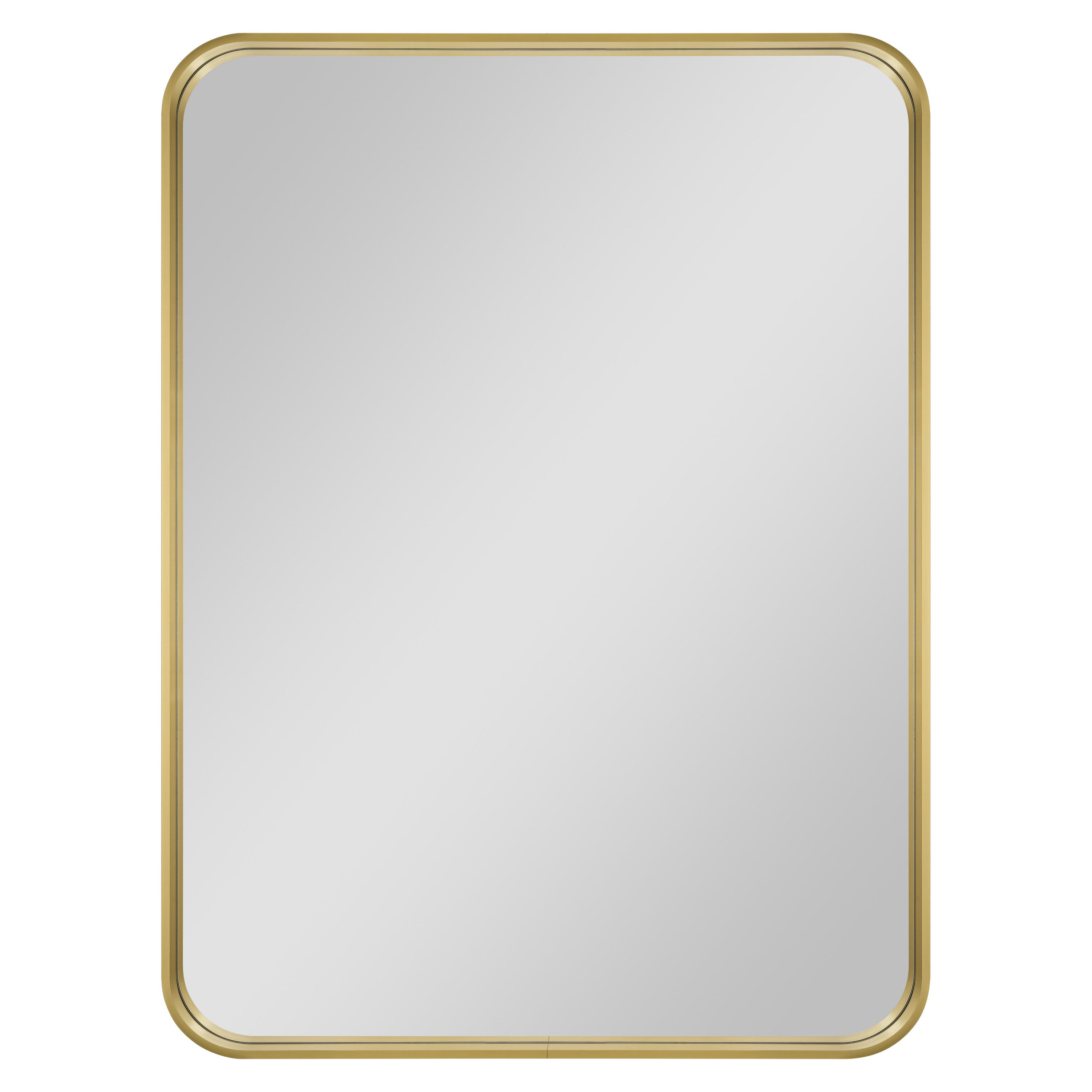 GoodHome Tisa Gold effect Rectangular Wall-mounted Bathroom Mirror (H)60cm (W)80cm