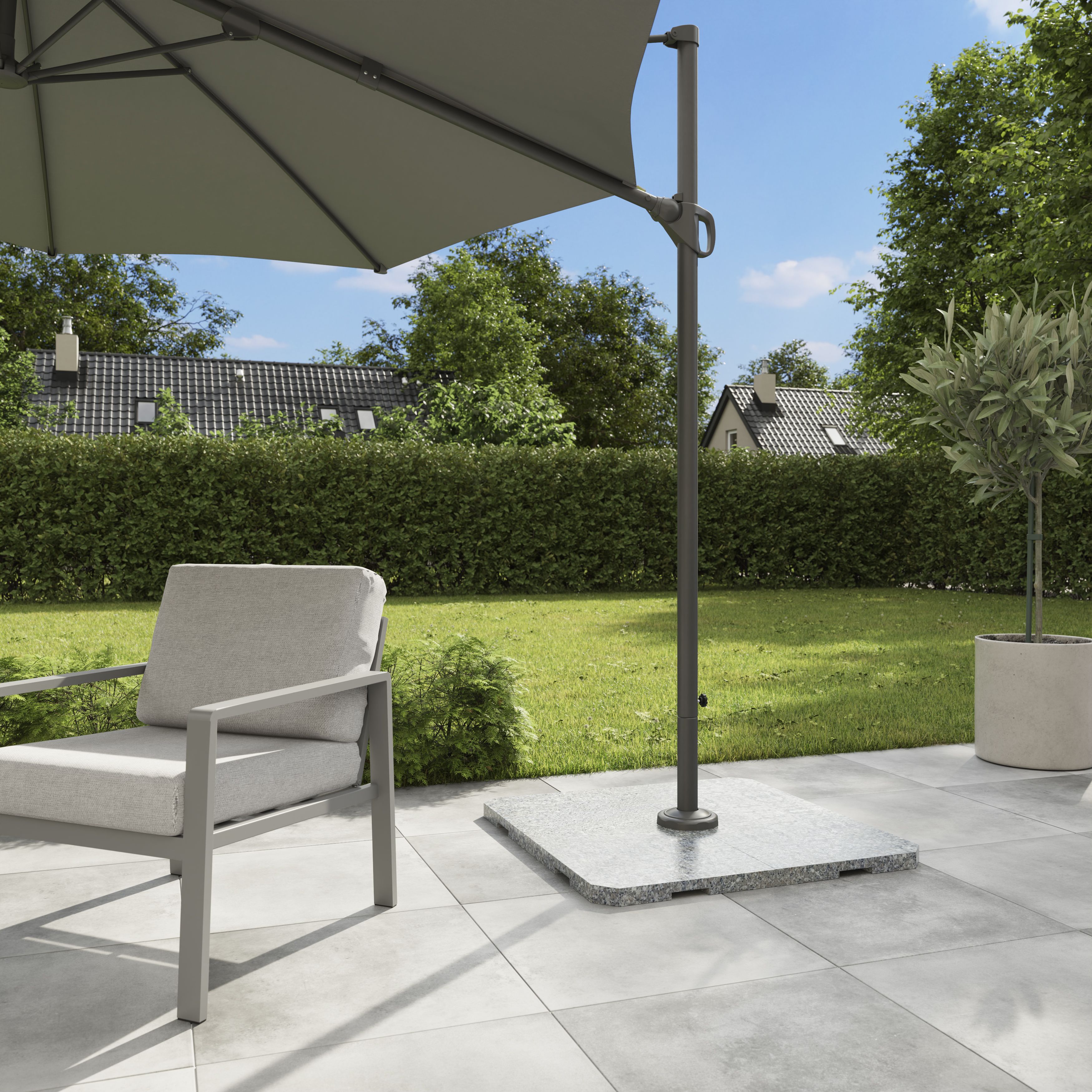 GoodHome Tivano Grey Square Parasol base 22kg