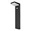 GoodHome Tomman Black Solar-powered Integrated LED Outdoor Post light