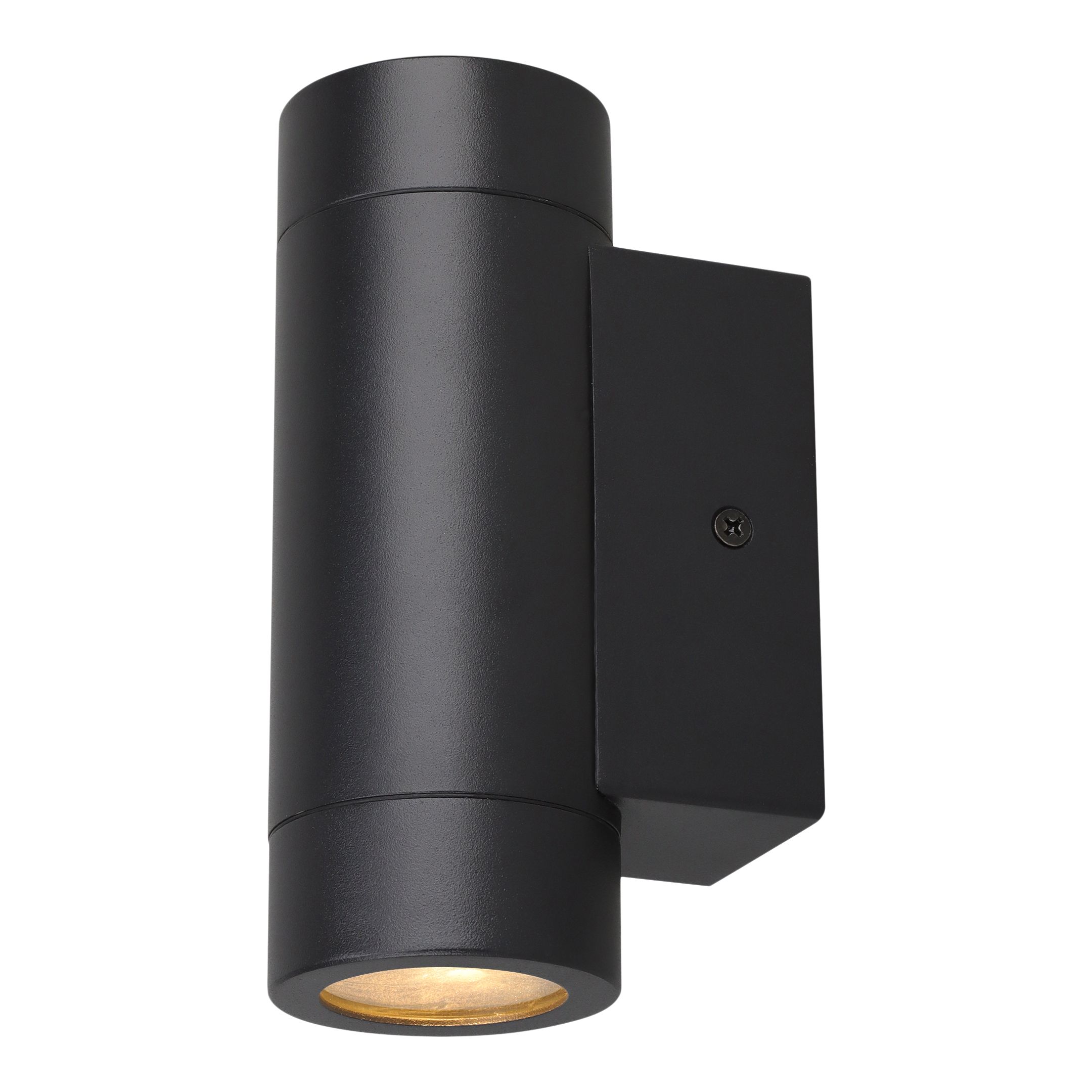 GoodHome Tongoa Fixed Matt Black Mains-powered Outdoor Double Wall light