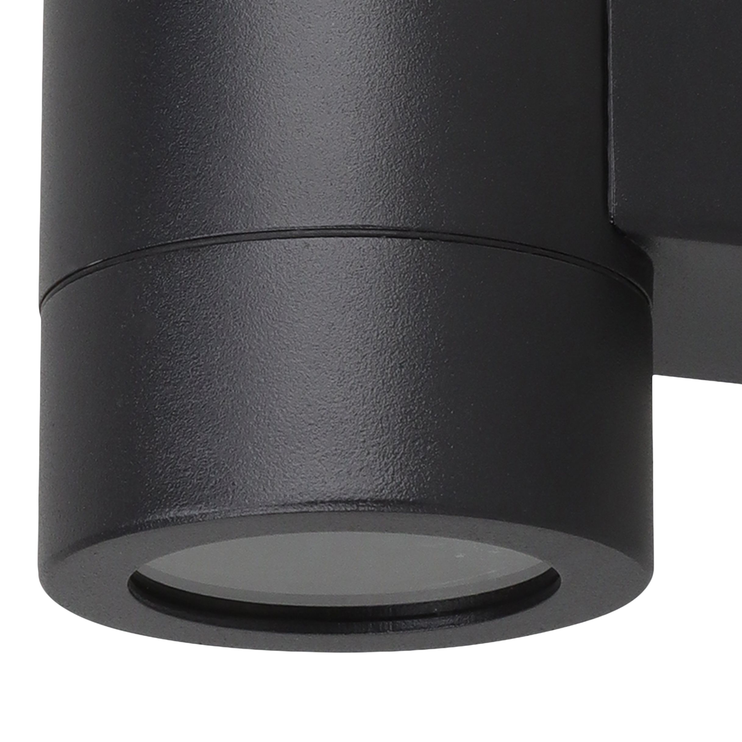 GoodHome Tongoa Fixed Matt Black Mains-powered Outdoor Double Wall light